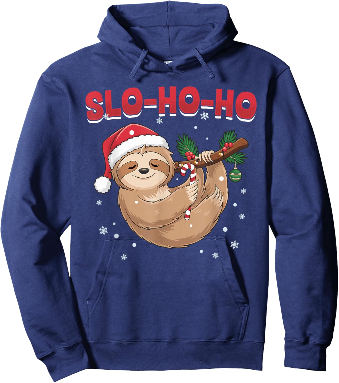 Sloth Christmas Animal Slo-Ho-Ho Hoodie - Hoodie | Navy