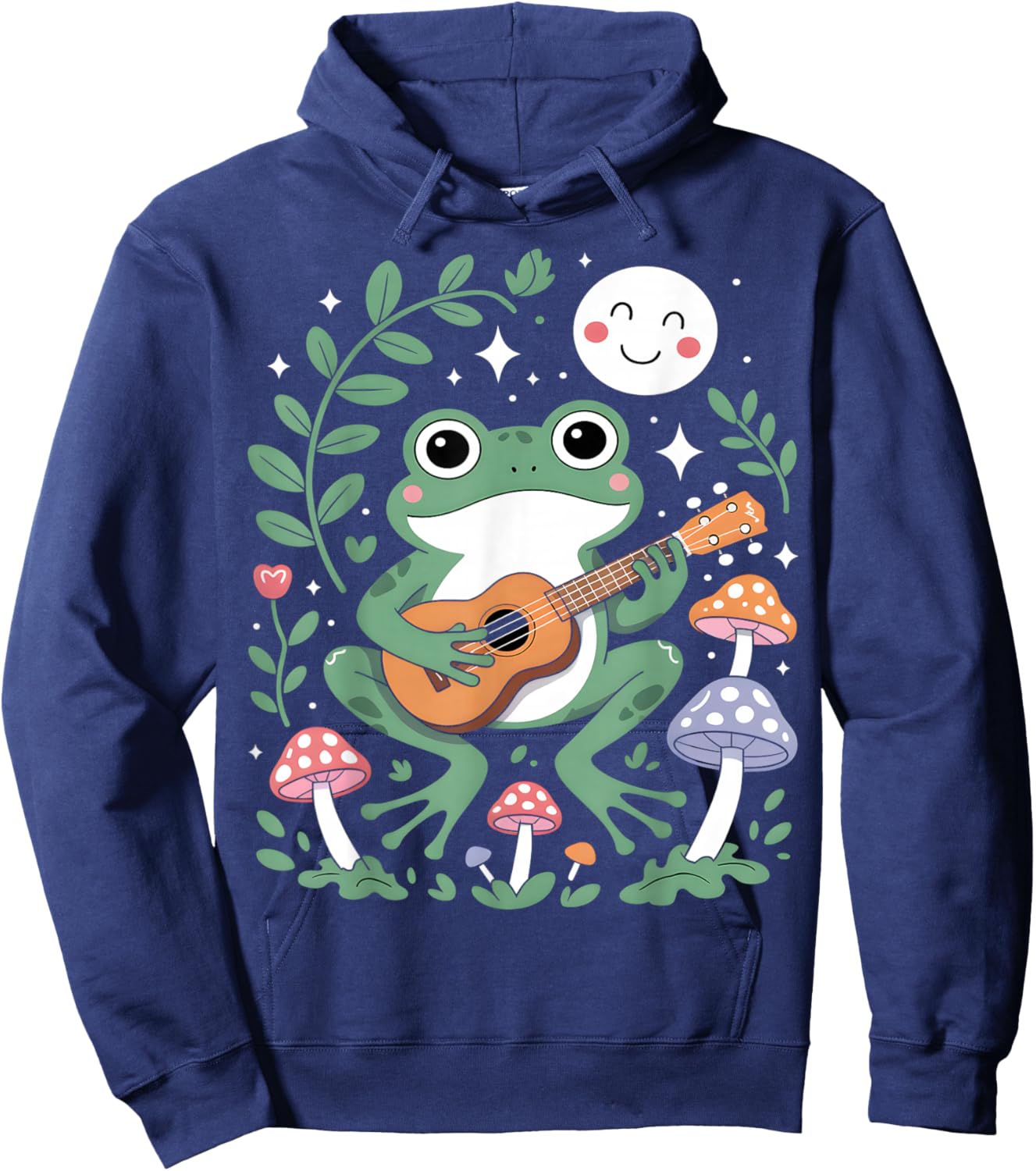 Frog Playing Ukulele Hoodie - Hoodie | Navy