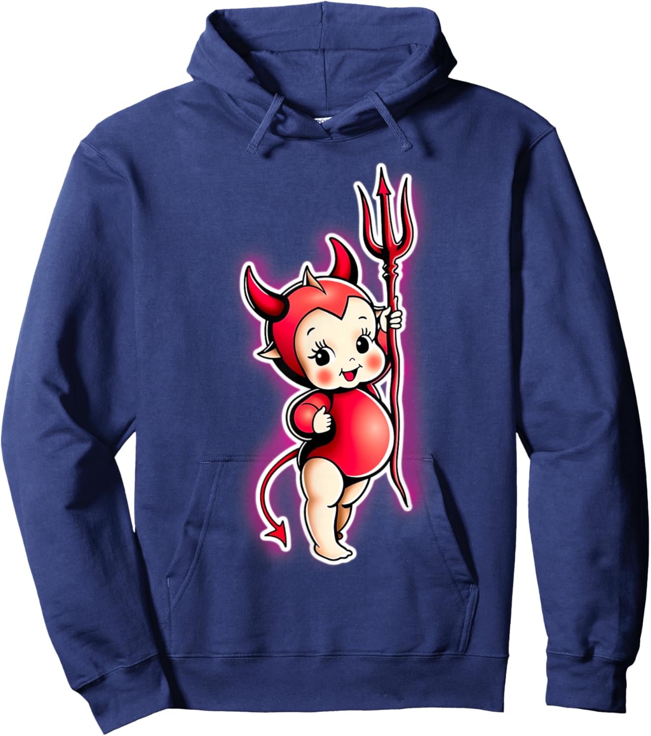 Kewpie Baby Cute Devil Girl Costume Hoodie - Hoodie | Navy