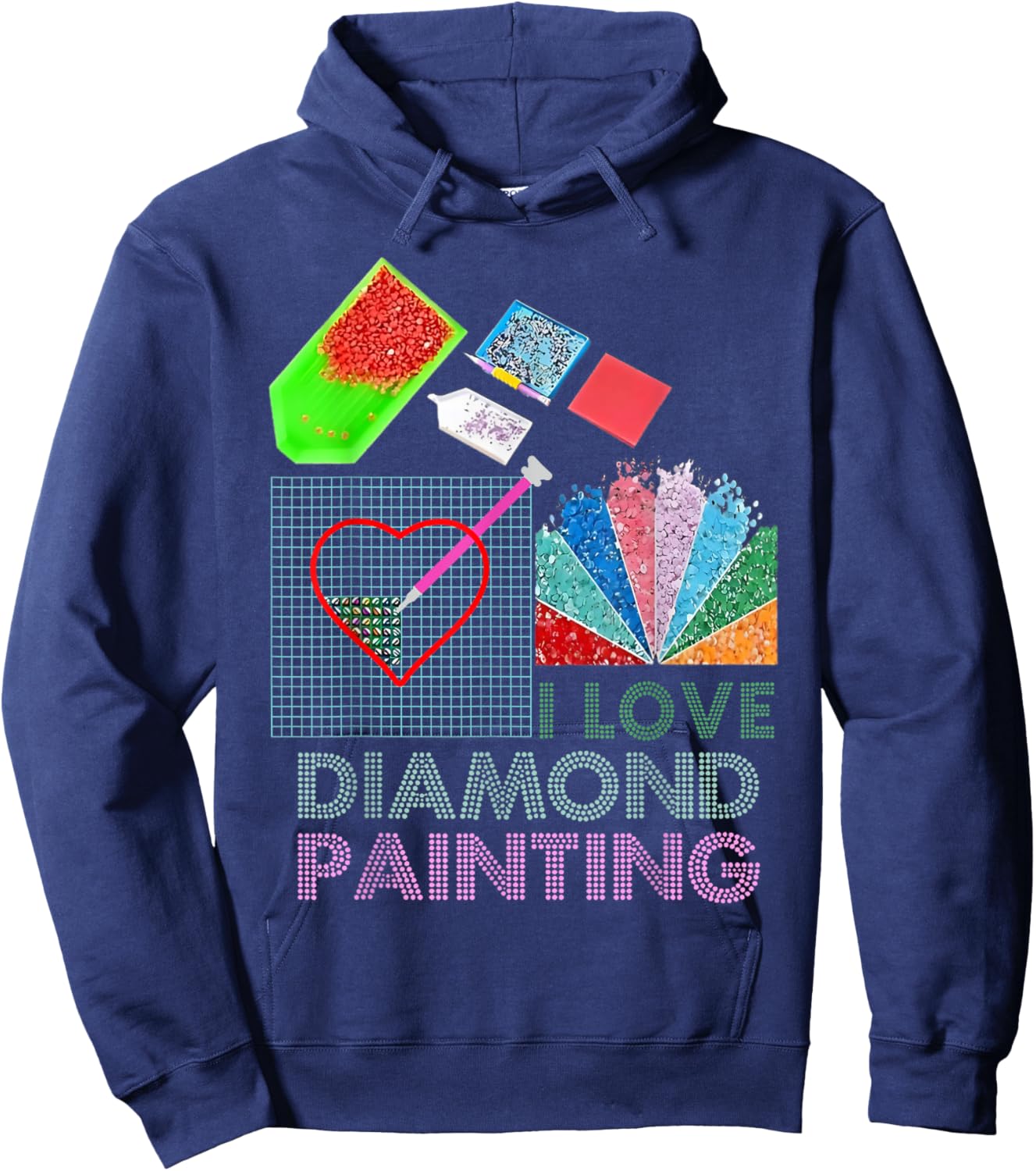 I Love Diamond Painting Hoodie - Hoodie | Navy