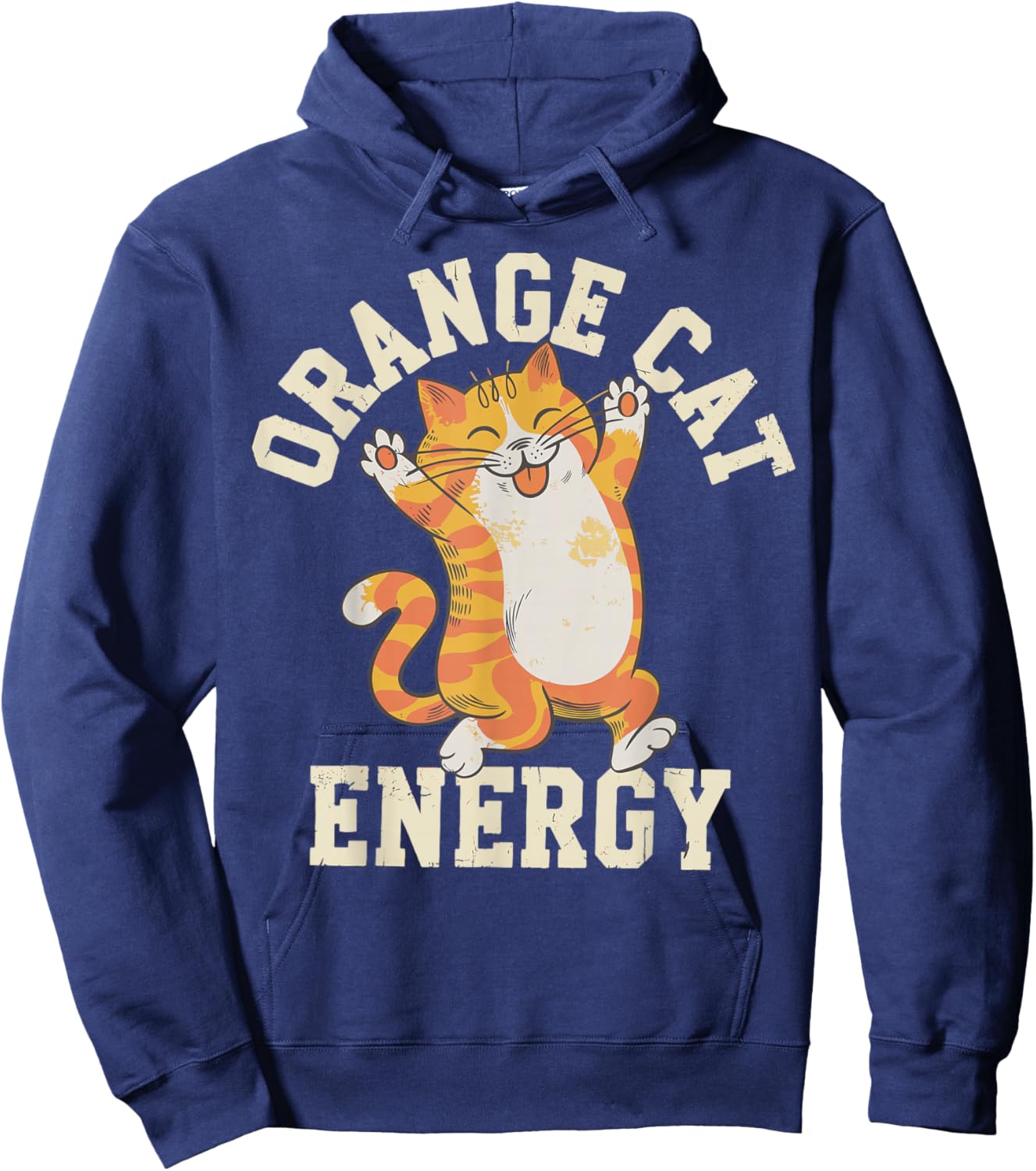 Orange Tabby Cat Orange Cat Energy Hoodie - Hoodie | Navy