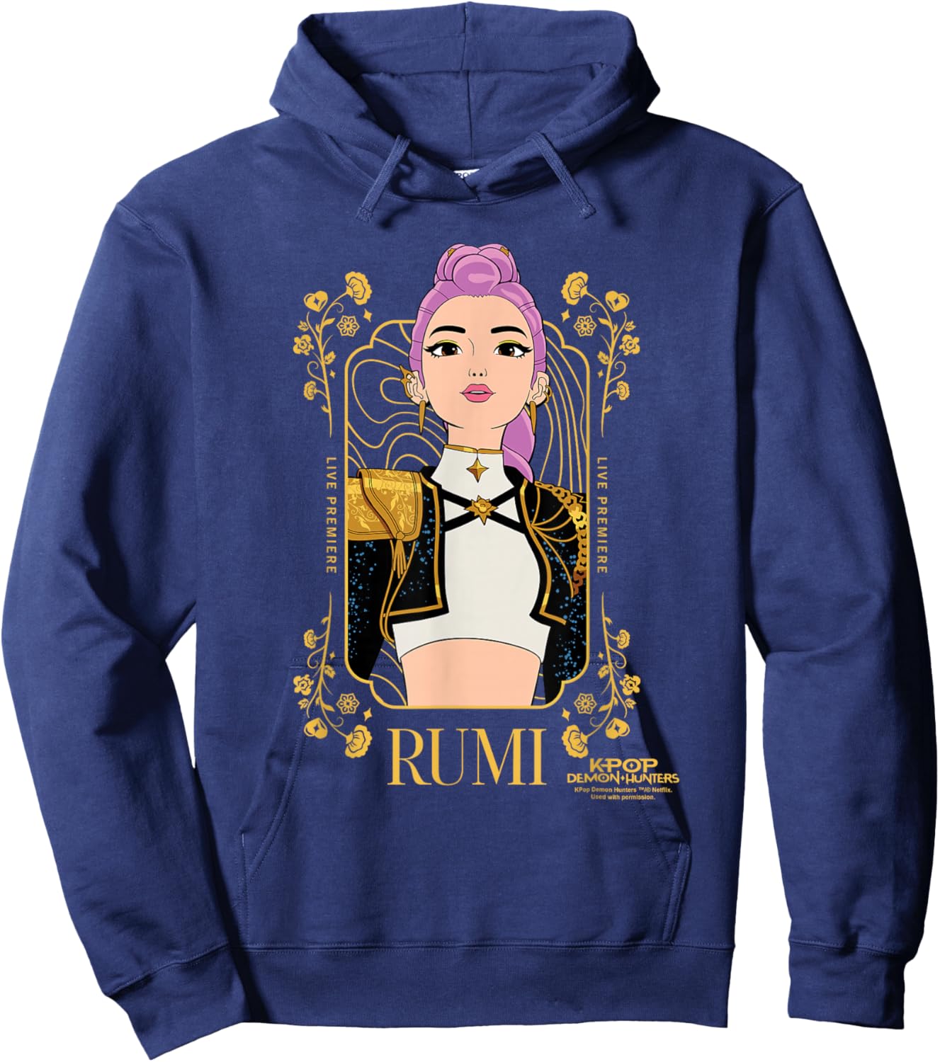 KPop Demon Hunters Rumi Golden Frame Hoodie - Hoodie | Navy