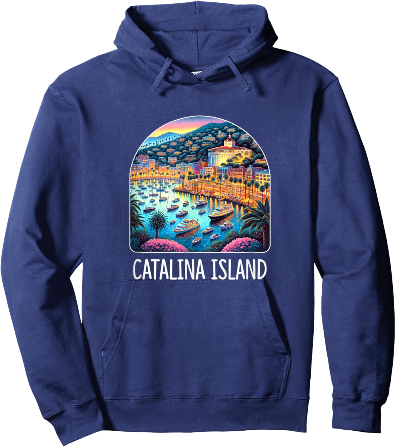 Catalina Island - California Avalon Bay Sunset Hoodie - Hoodie | Navy