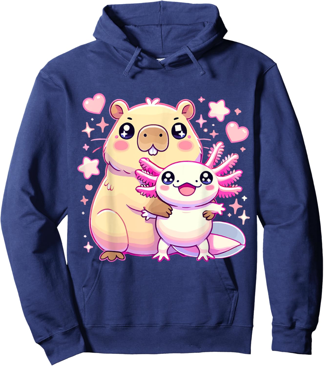 Capybara and Axolotl Hoodie - Hoodie | Navy