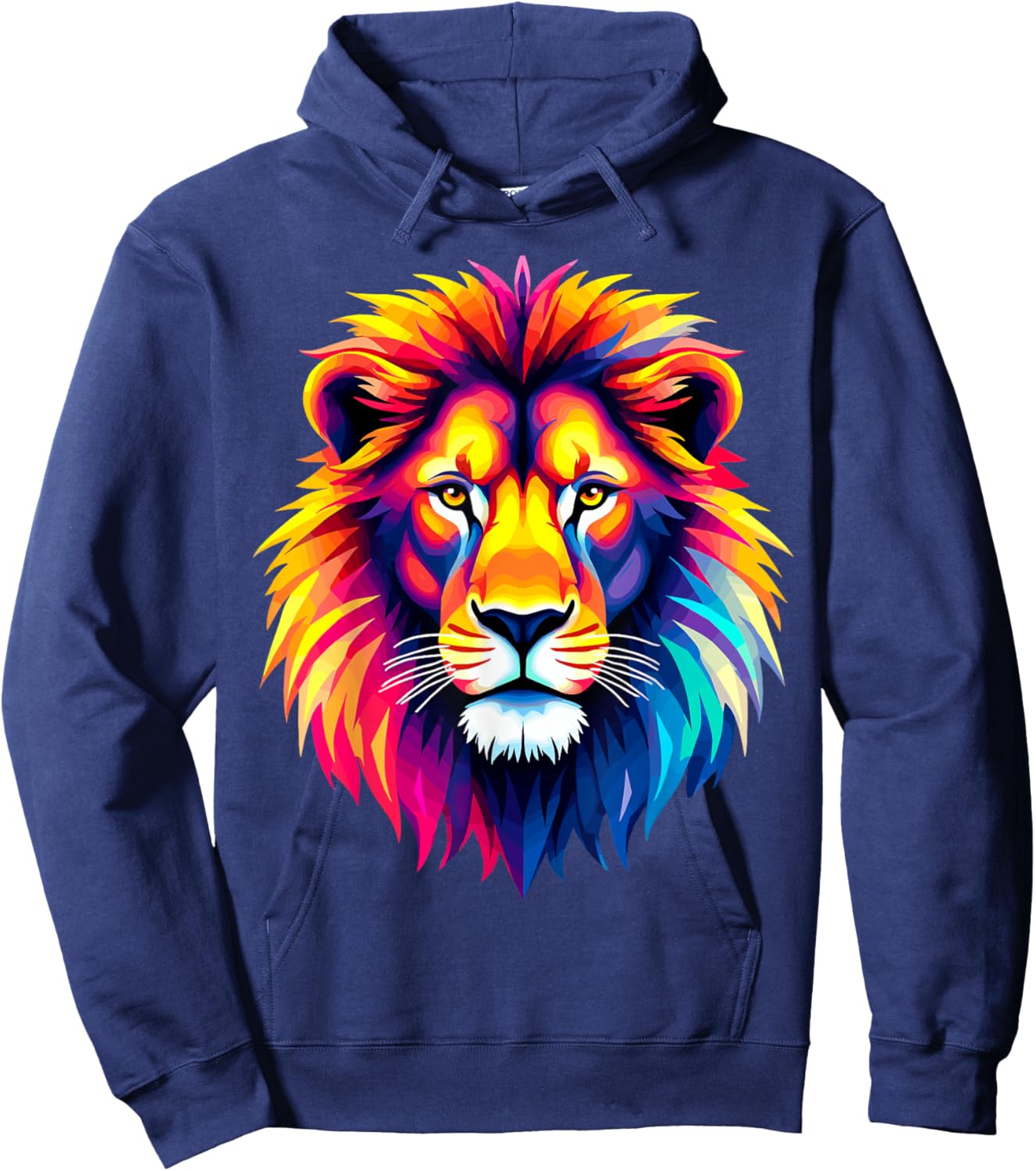 Lion Head Colorful Animal Lion Hoodie - Hoodie | Navy