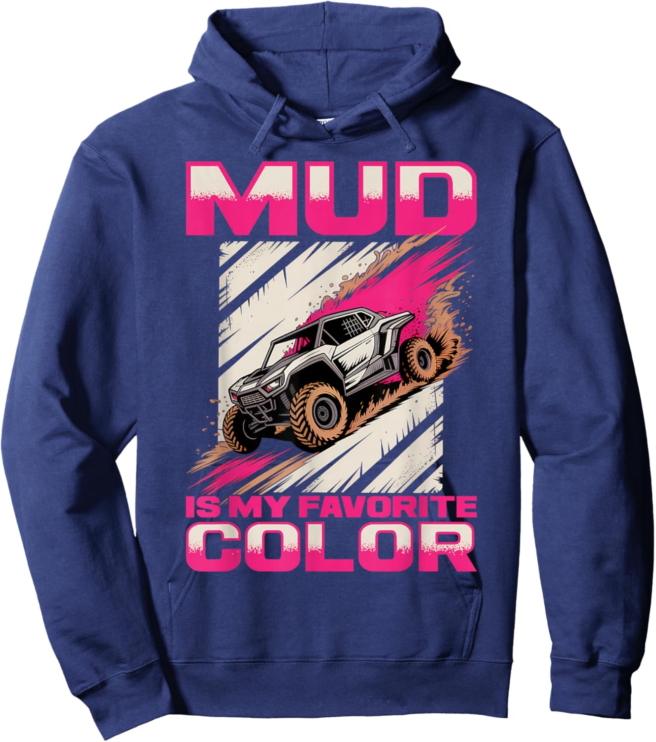 UTV Off Road Girl Woman 4 Wheeler Side by Side Hoodie - Hoodie | Navy