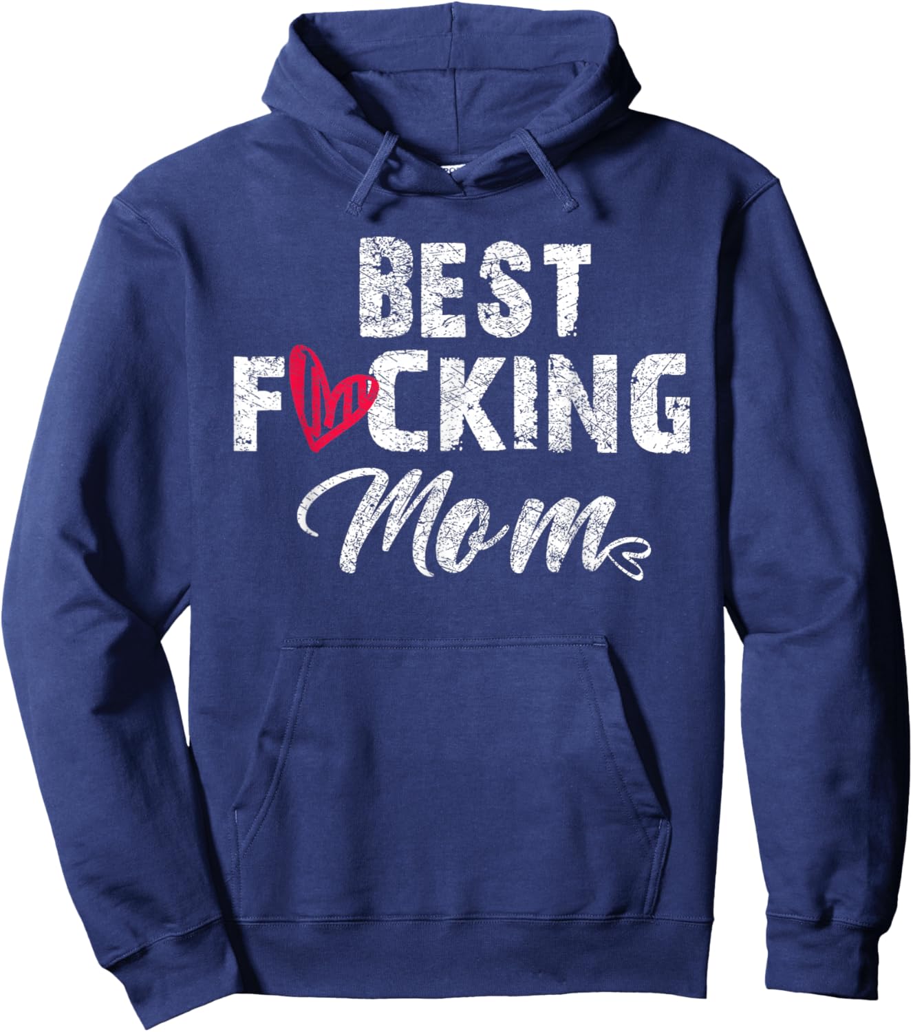 Retro Mother's Day Best Fucking Mom Funny Hoodie - Hoodie | Navy