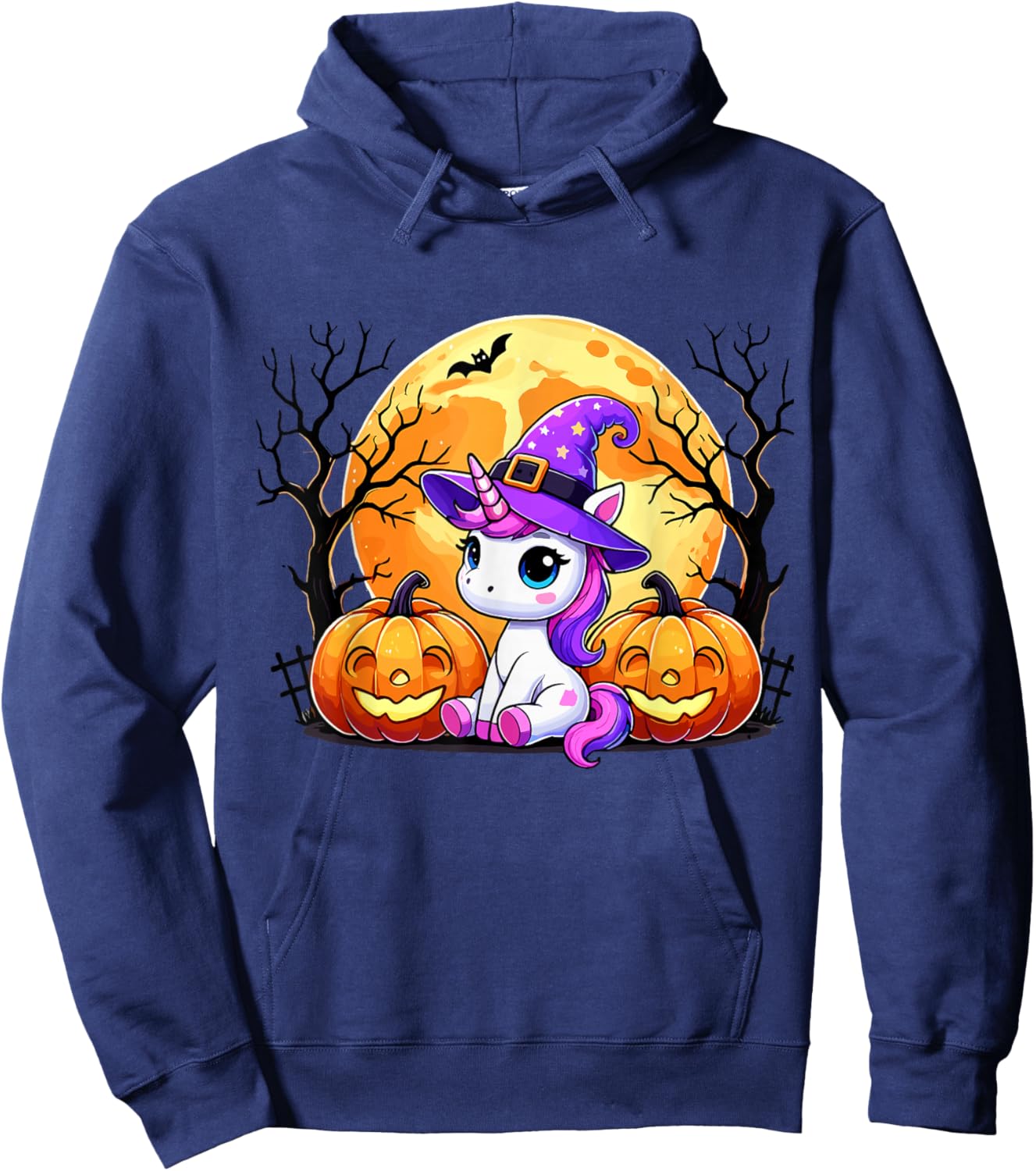 Cute Unicorn Halloween Hoodie - Hoodie | Navy