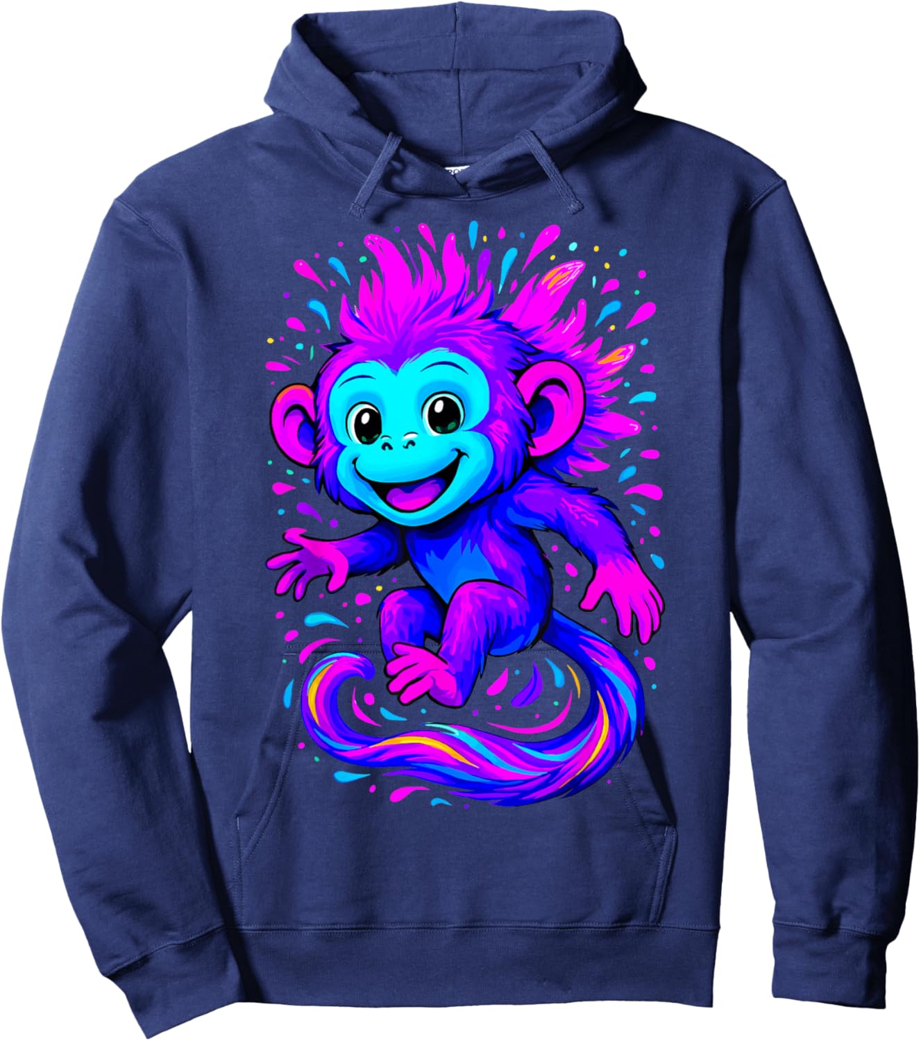 Colorful Monkey Hoodie - Hoodie | Navy