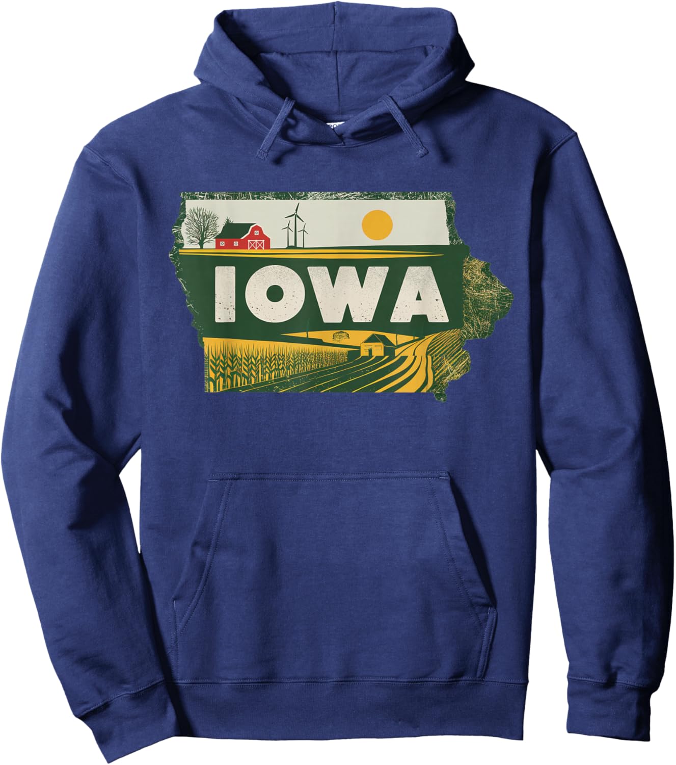 Iowa State of Iowa Retro Iowa Hoodie - Hoodie | Navy