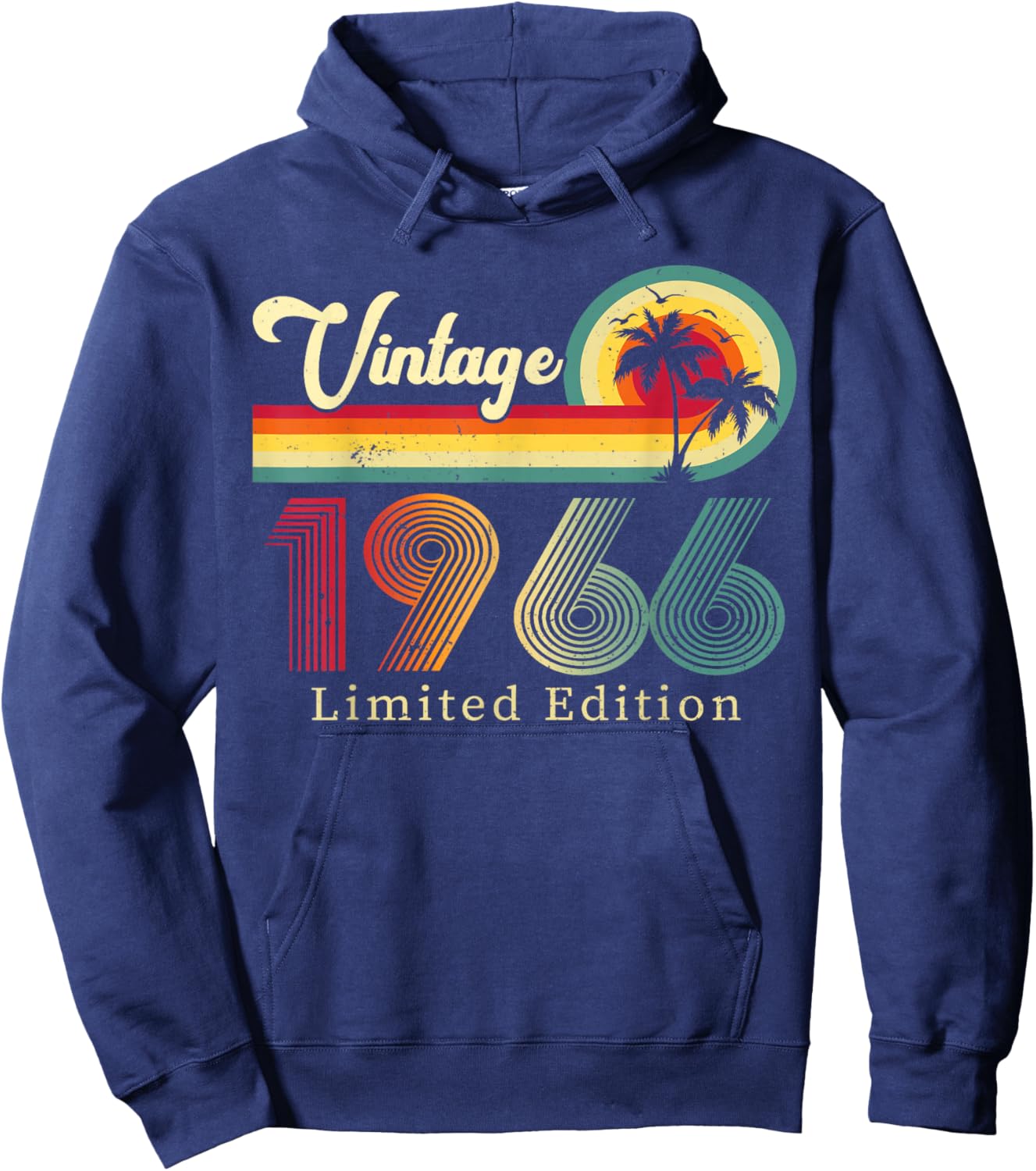60th Birthday Vintage 1966 60 Years Old Hoodie - Hoodie | Navy