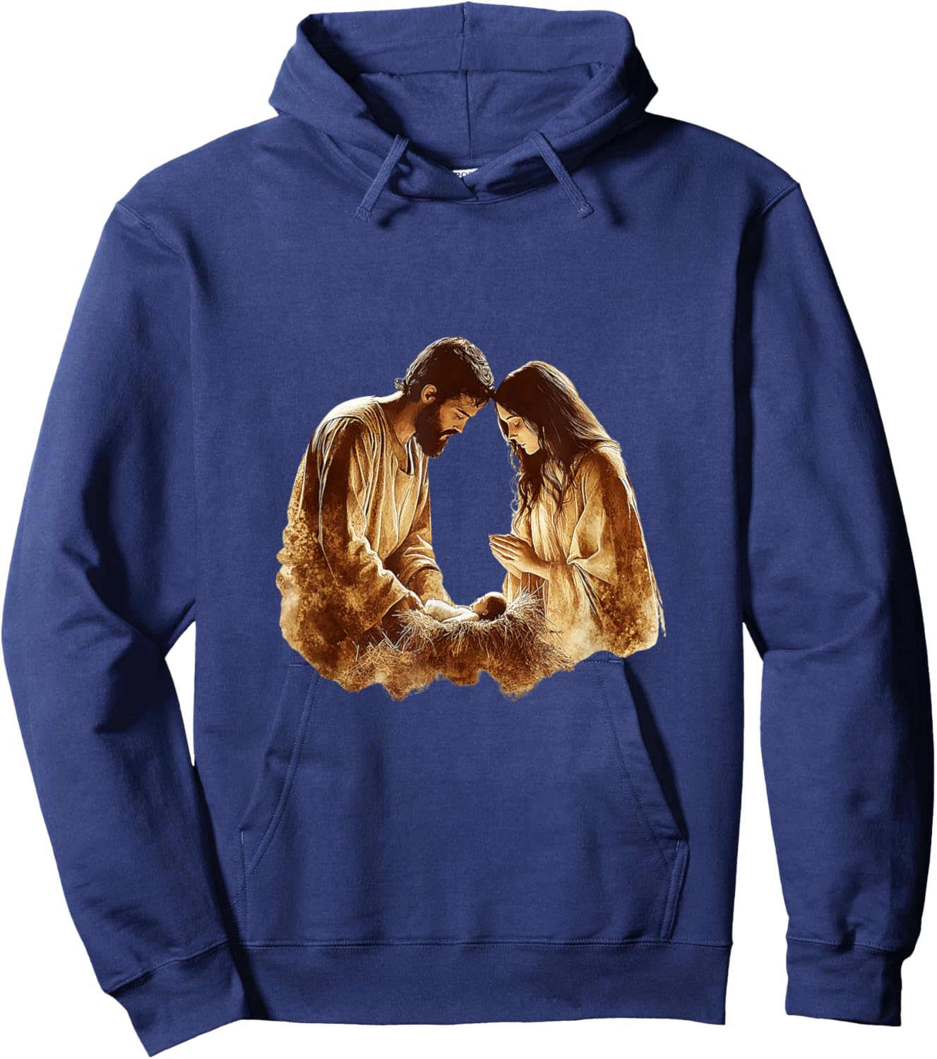 Vintage Nativity Scene Christmas Art Hoodie - Hoodie | Navy