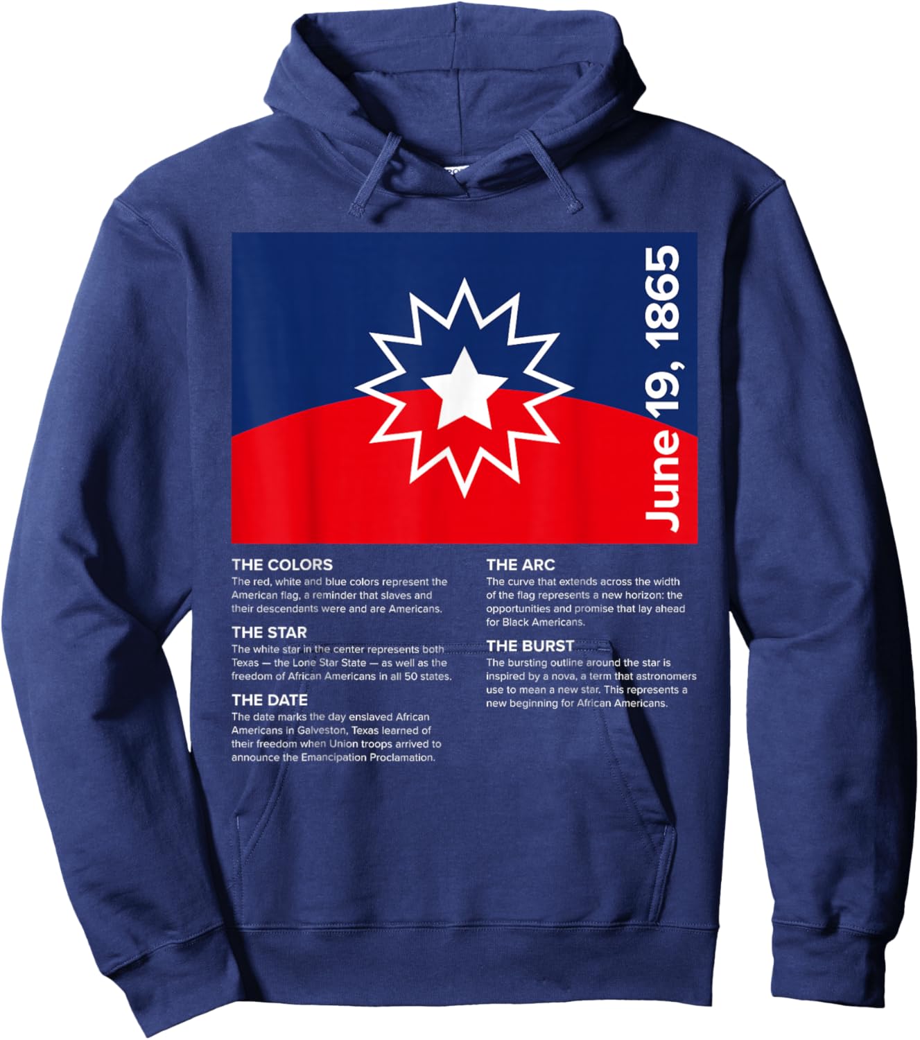 Juneteenth Flag Meaning Hoodie - Hoodie | Navy