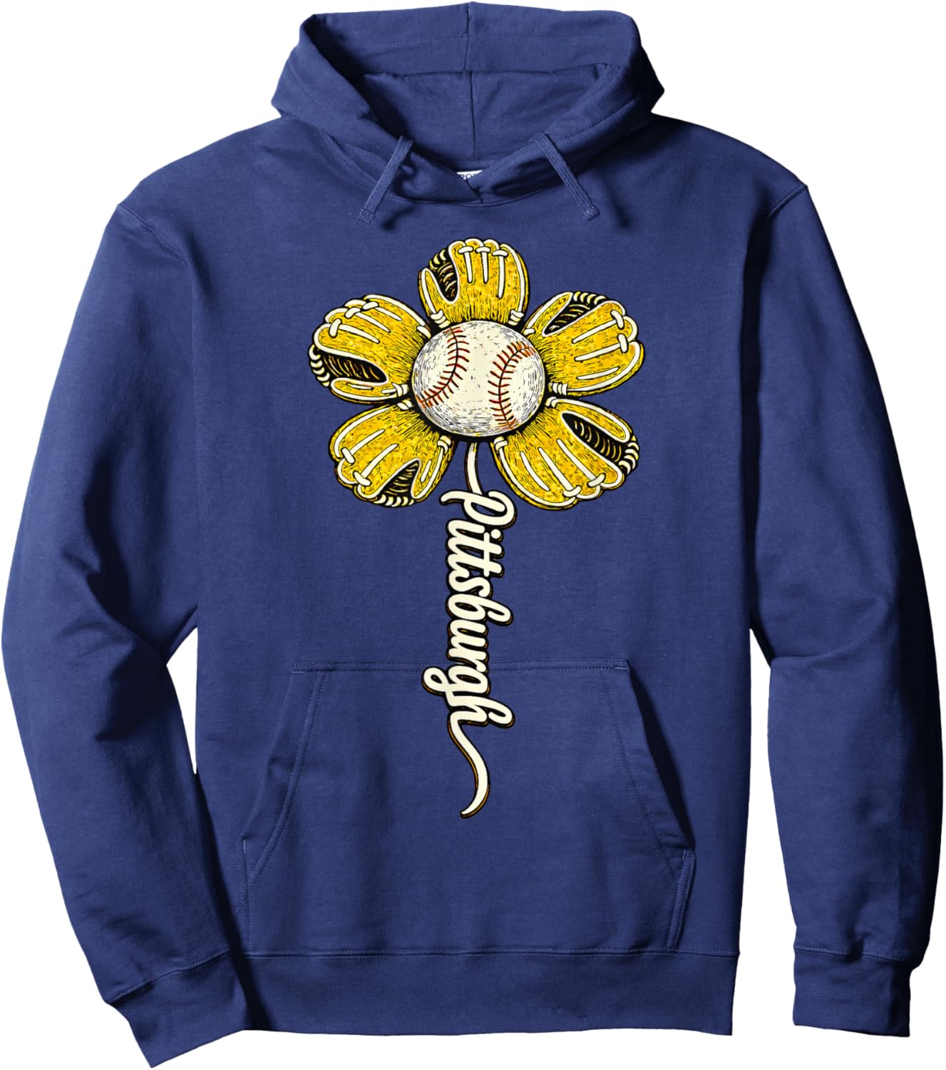 Pittsburgh Flower Women Boys Girls Kids Hoodie - Hoodie | Navy