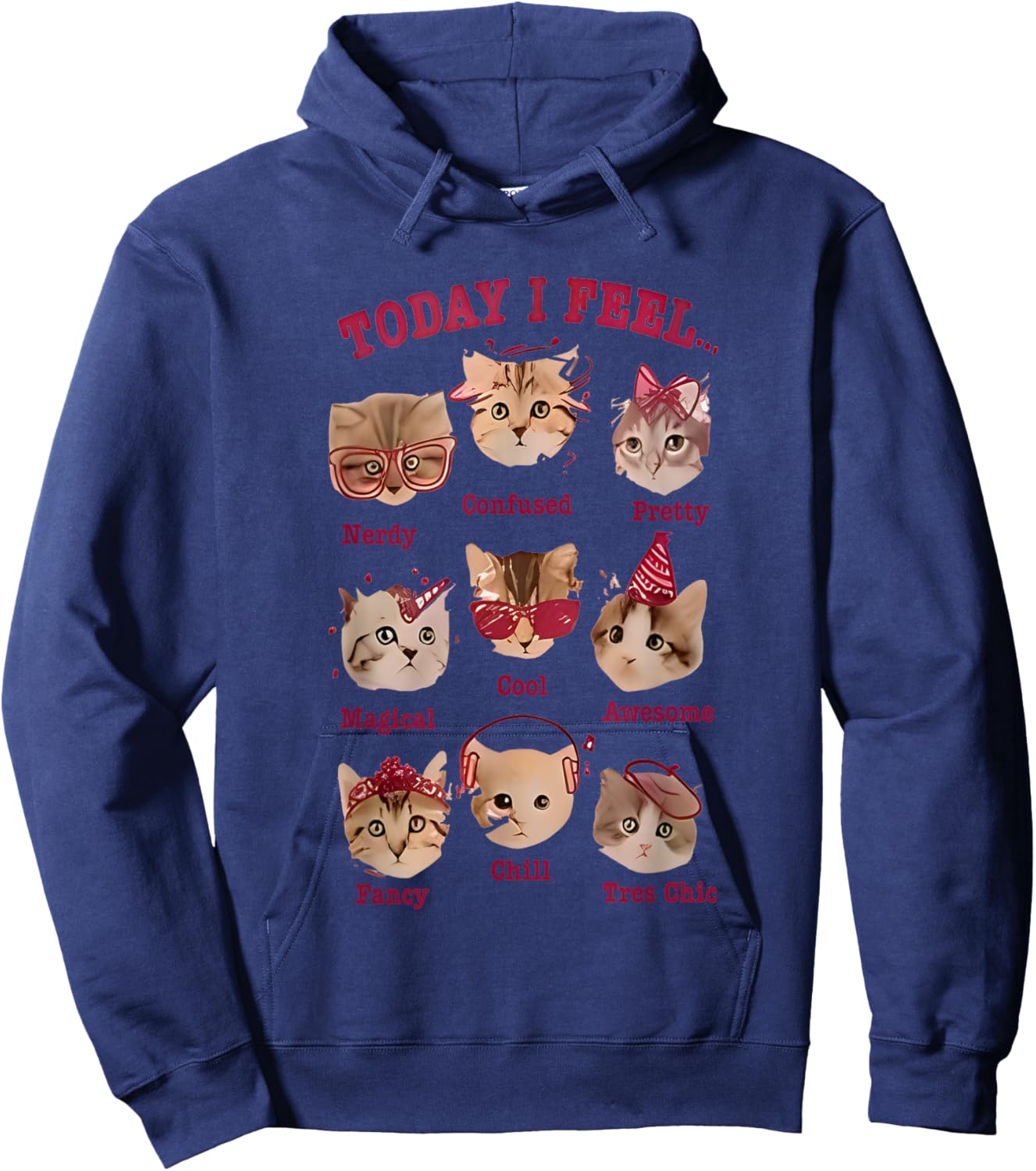 Today I Feel Cat Funny Women Hoodie - Hoodie | Navy