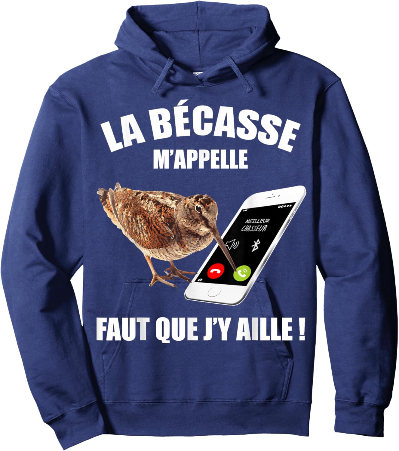 Gift Hunter Phone Woodcock Humor Hunting Hoodie - Hoodie | Navy