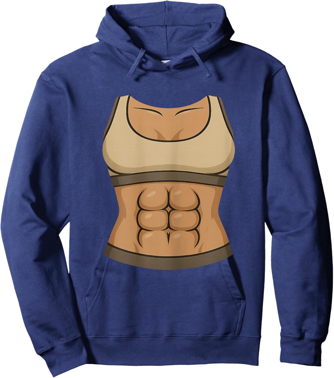 Women Ripped Abs Costume - Funny Lazy Halloween Hoodie - Hoodie | Navy