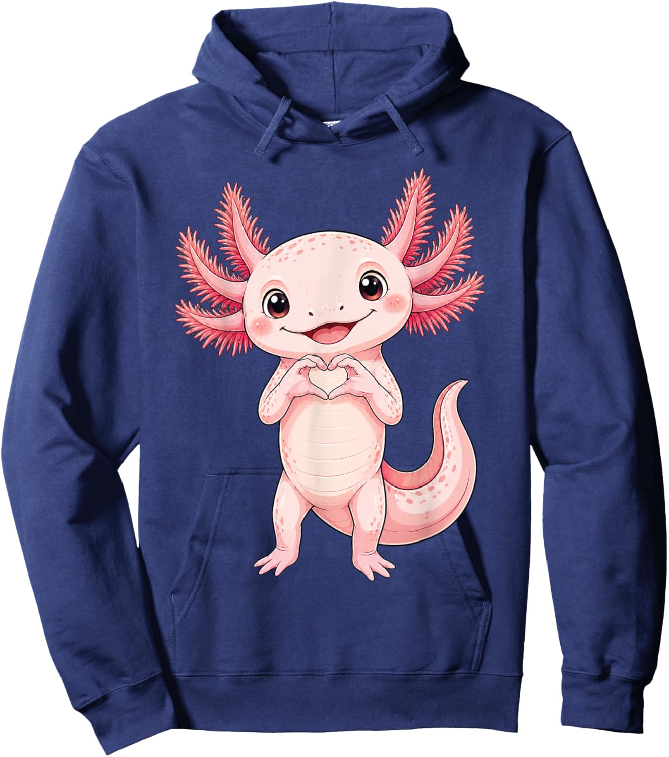 Axolotl mit Herz | Süßer AXO mit Herzsymbol Hoodie - Hoodie | Navy