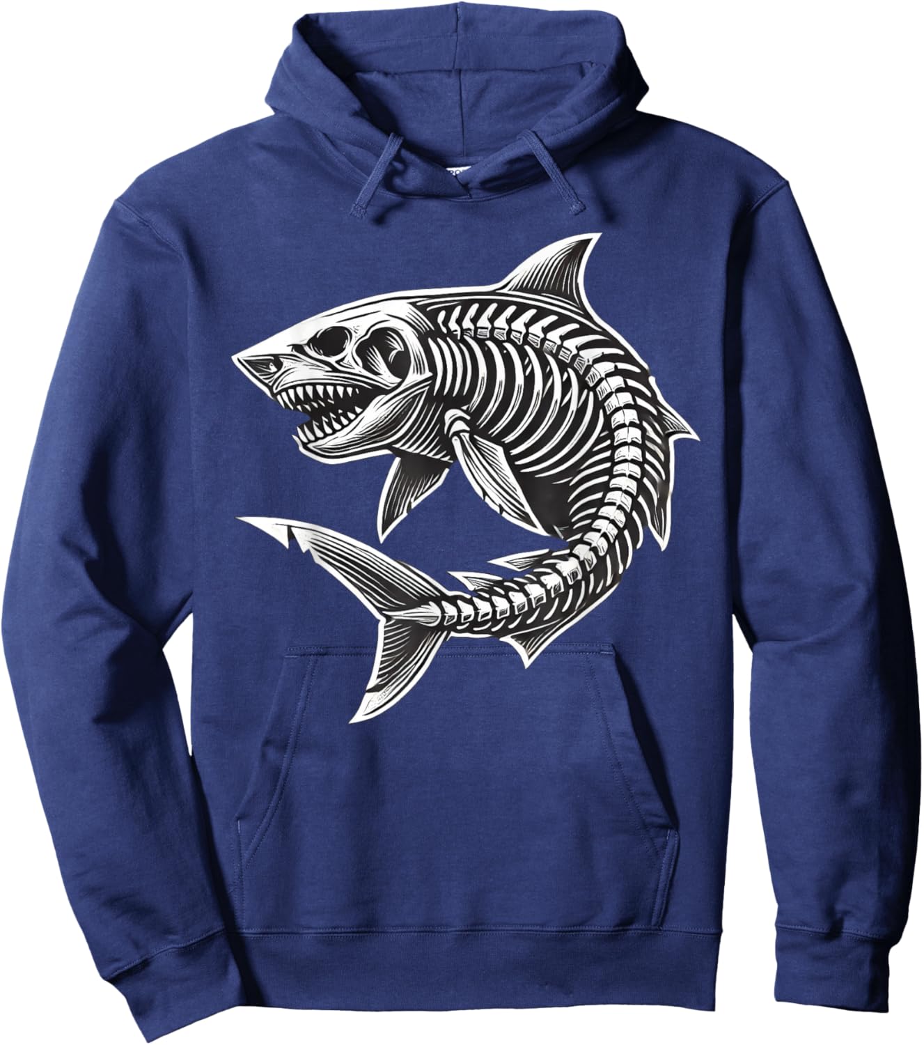 Shark Skeleton Halloween Hoodie - Hoodie | Navy