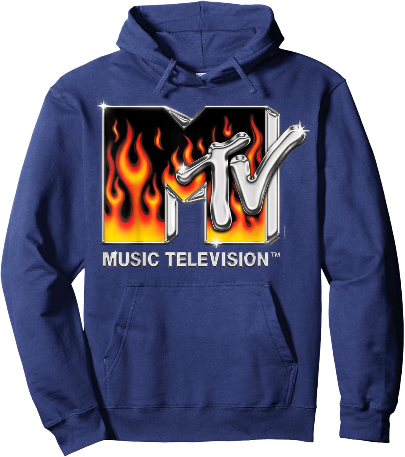 Flames MTV Logo Hoodie - Hoodie | Navy