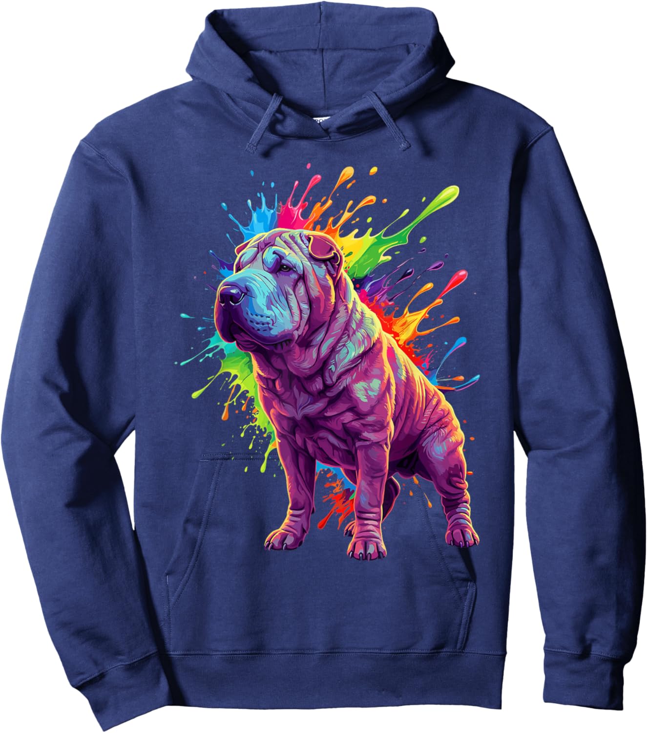 Splash Art Shar Pei Dog Hoodie - Hoodie | Navy