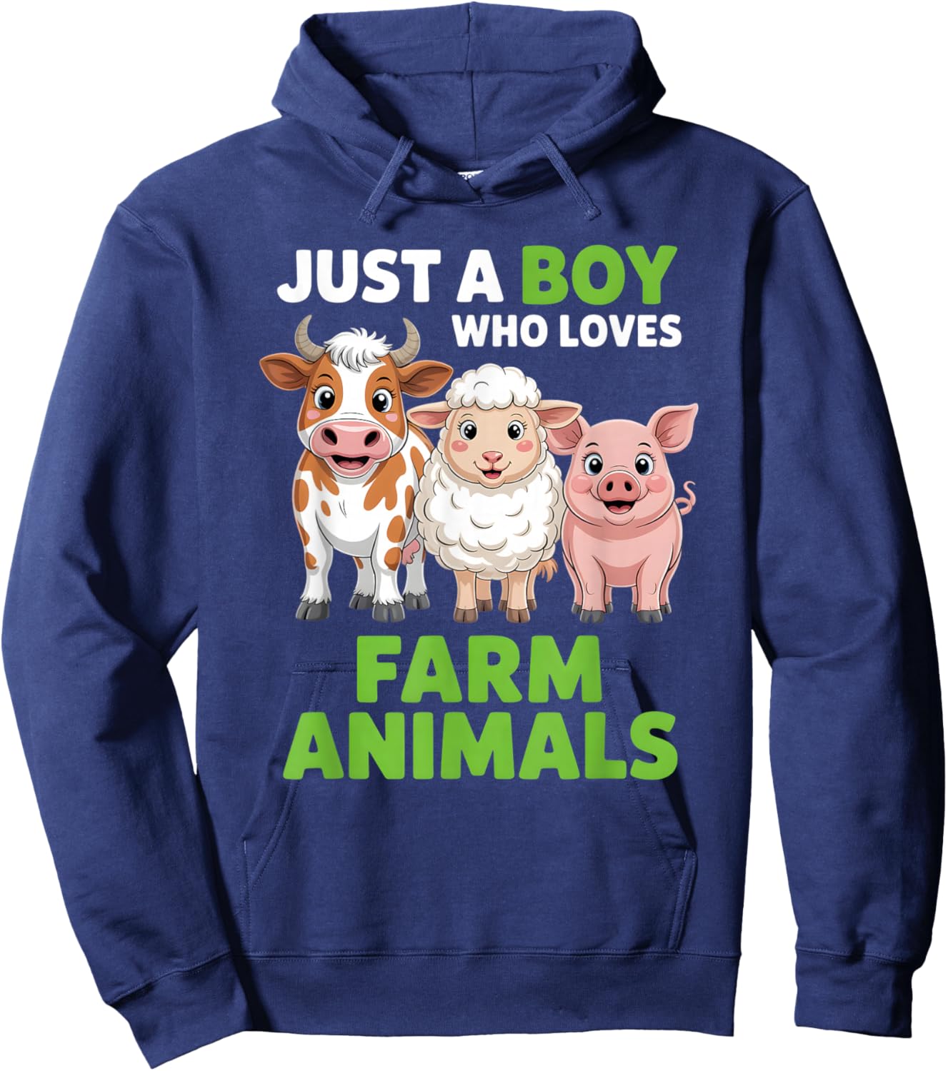 Boys Farm Animal Hoodie - Hoodie | Navy