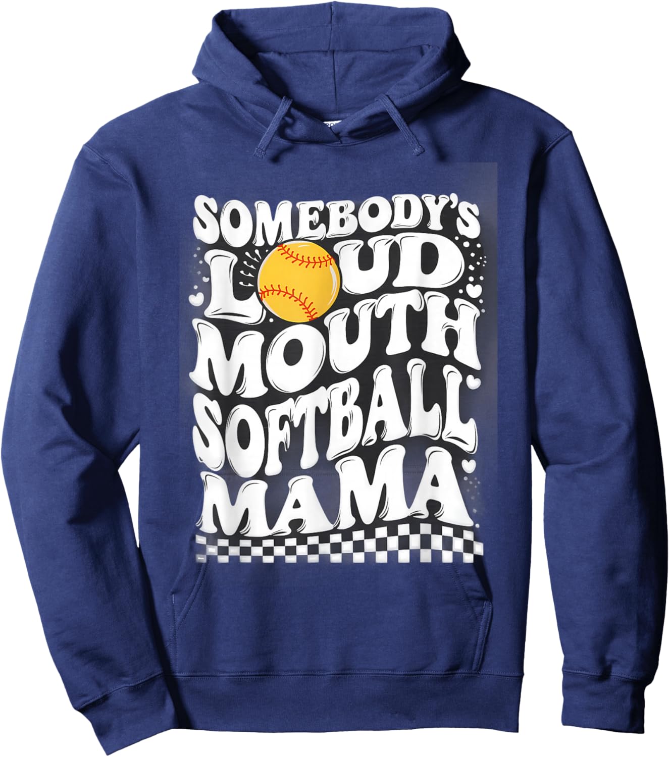 Somebody's Loud Mouth Softball Mama Hoodie - Hoodie | Navy