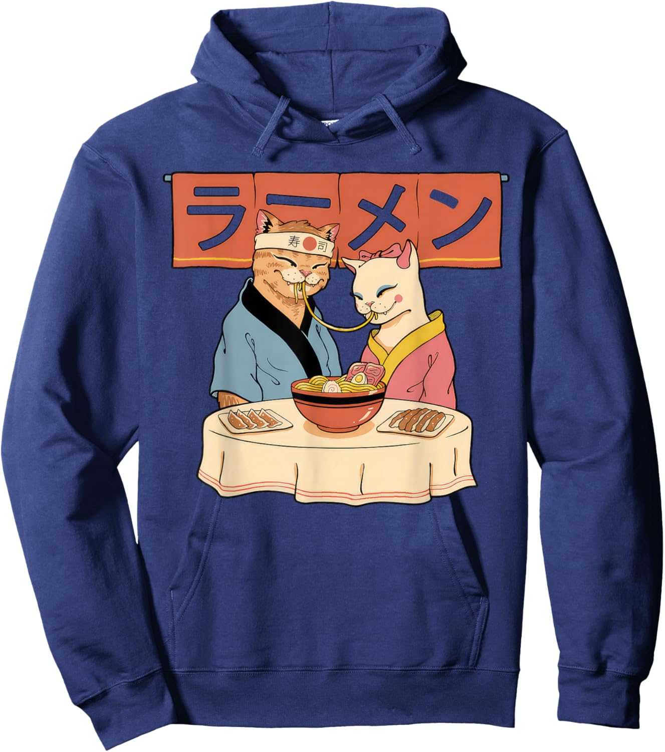 Tokyo Tiger Cat Ramen Japanese Kawaii Hoodie - Hoodie | Navy