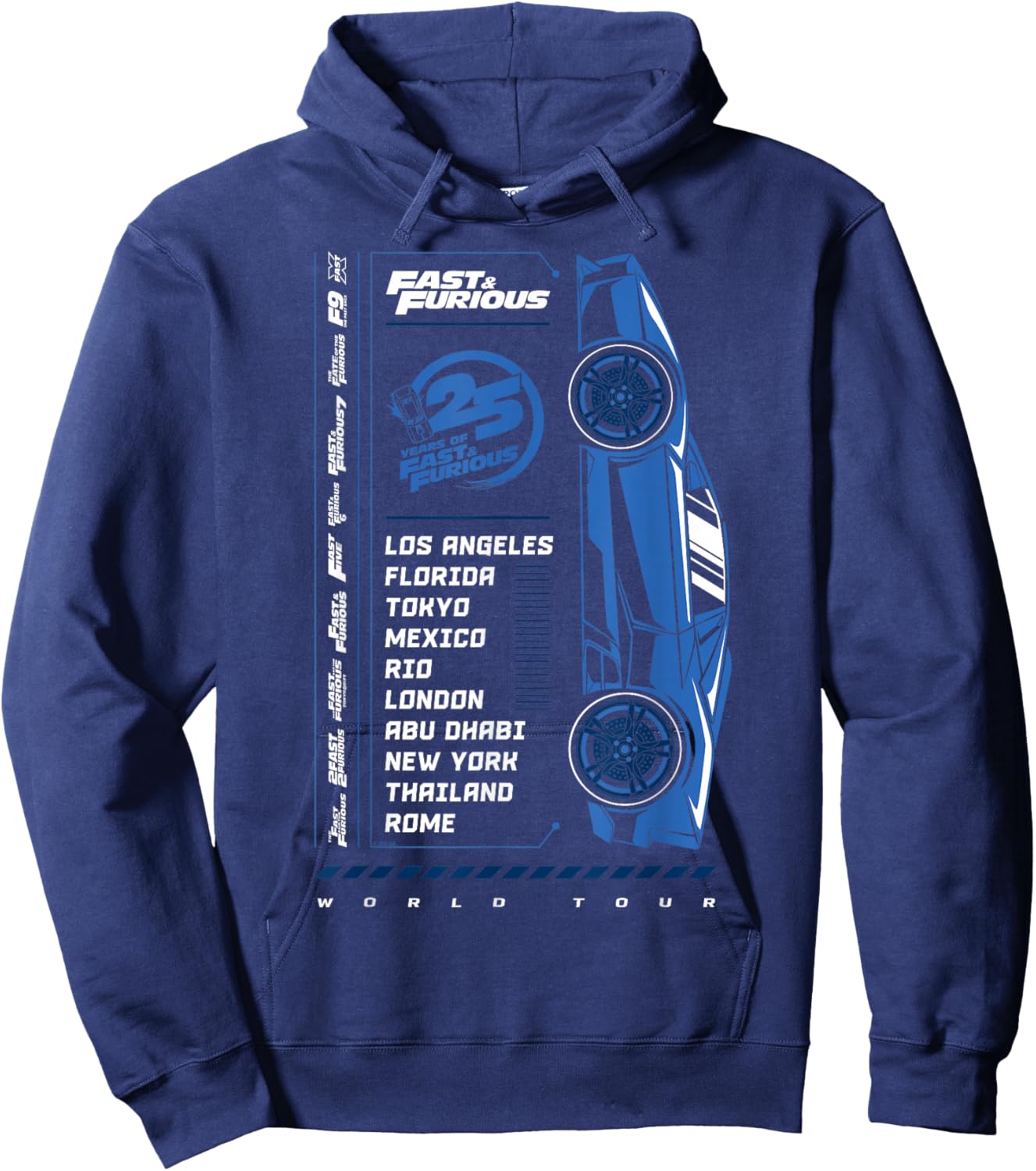 Fast & Furious 25th Anniversary World Tour Hoodie - Hoodie | Navy