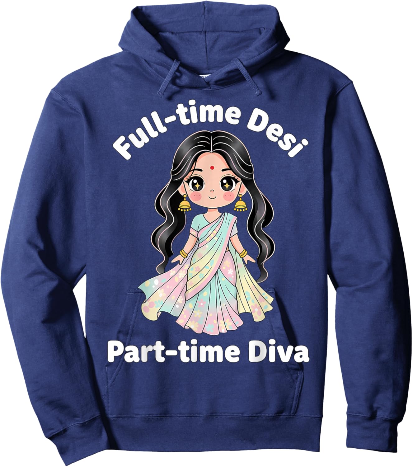 Funny Indian Girl Desi Roots Hoodie - Hoodie | Navy