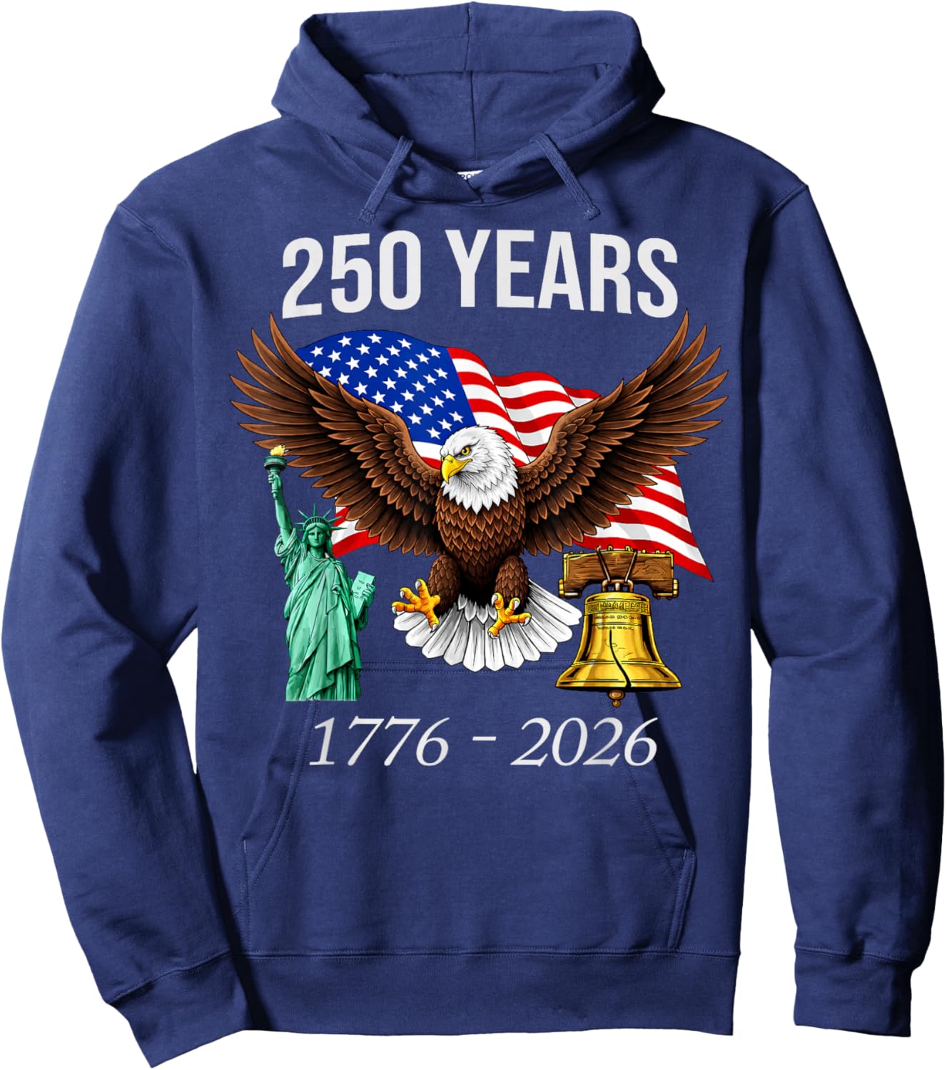 America 250th Birthday 1776–2026 4th of July Hoodie - Hoodie | Navy