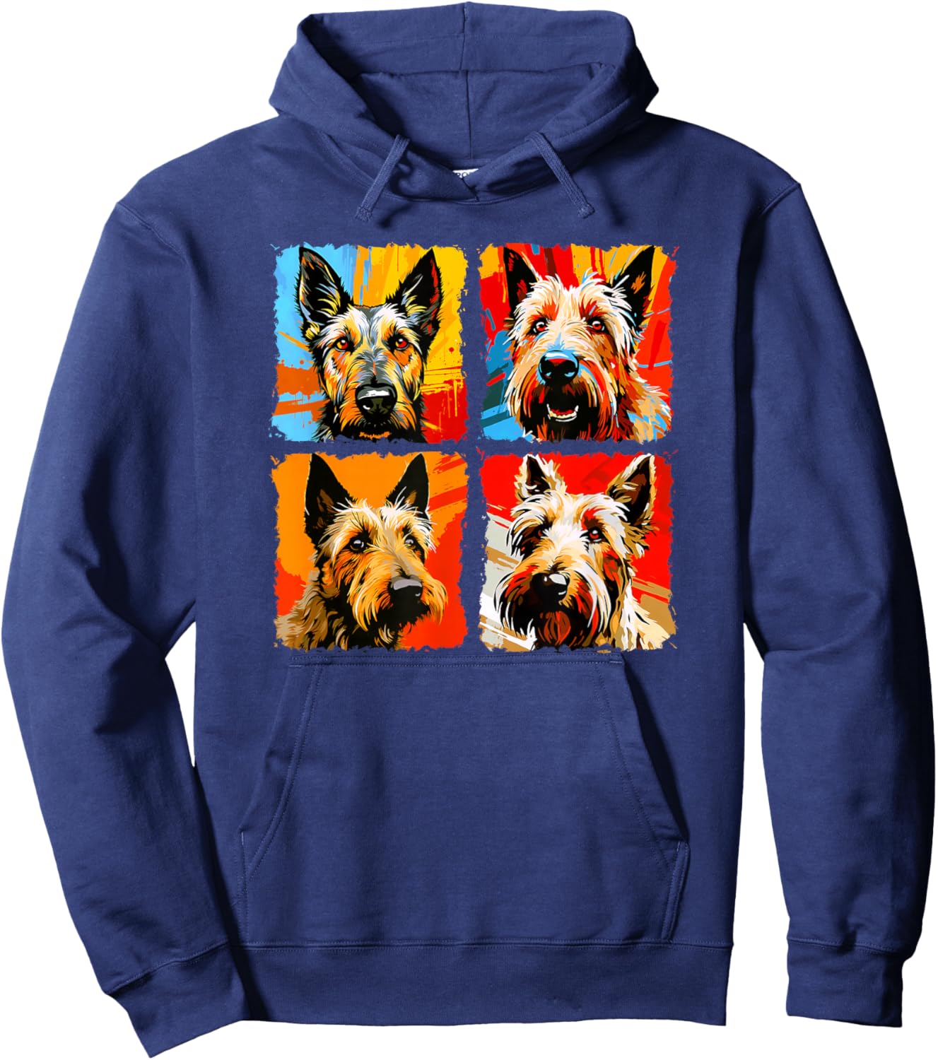 Berger Picard Pop Art Colorful Drawing Painting Hoodie - Hoodie | Navy