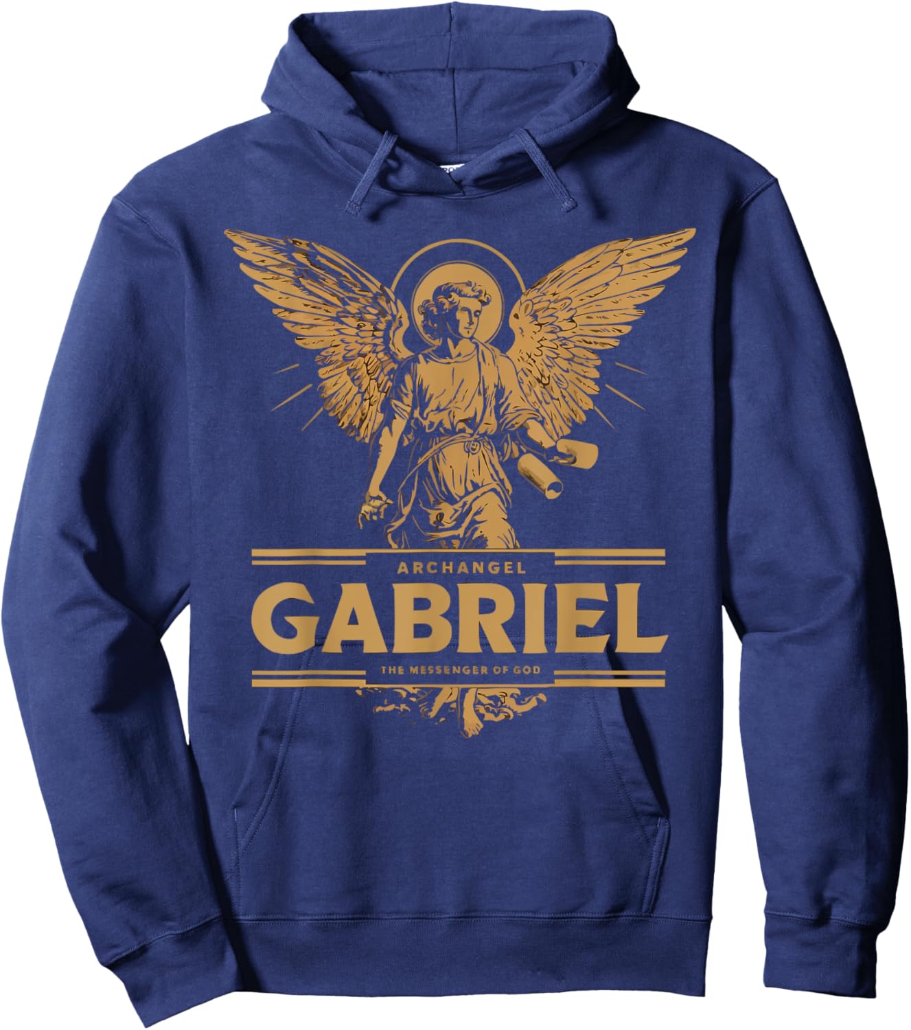 Archangel Gabriel Catholic Christianity Guardian Angel - Archangel Grabriel Christianity SteMi Apparel - -Adults - Black - Small - Short Sleeve Hoodie - Hoodie | Navy