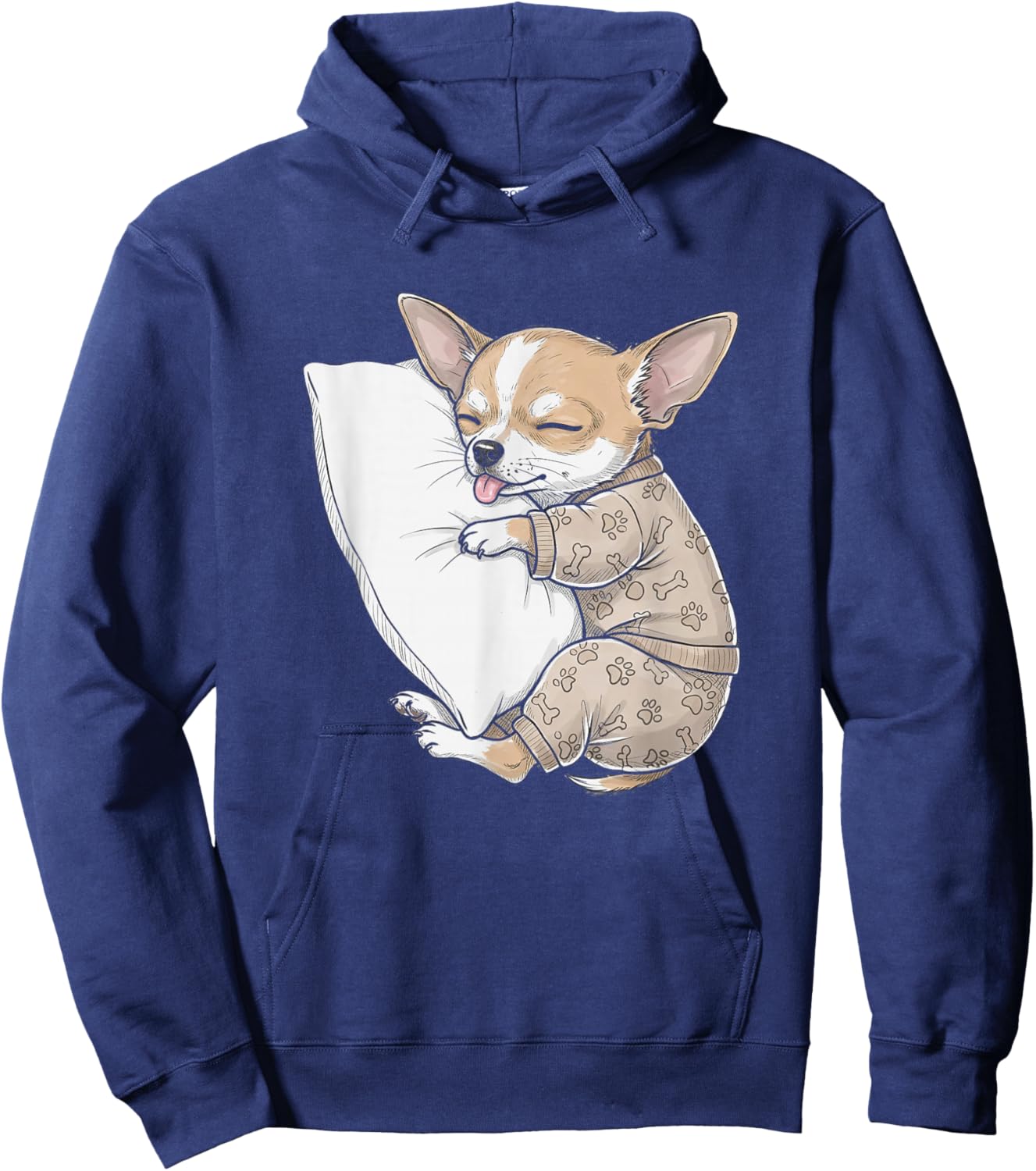 Funny Sleepy Chihuahua Pajama Men Women Kids Hoodie - Hoodie | Navy