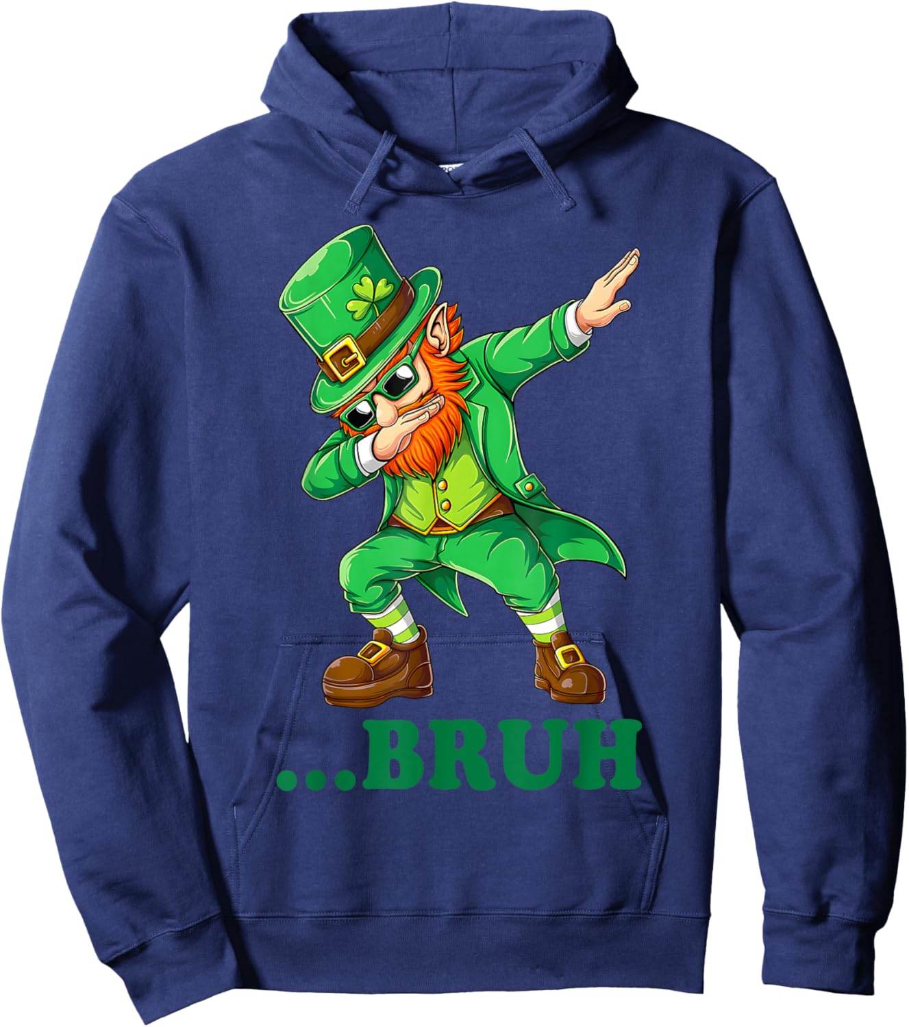 Bruh Dabbing Leprechaun Funny Kids Boys & Day Hoodie - Hoodie | Navy