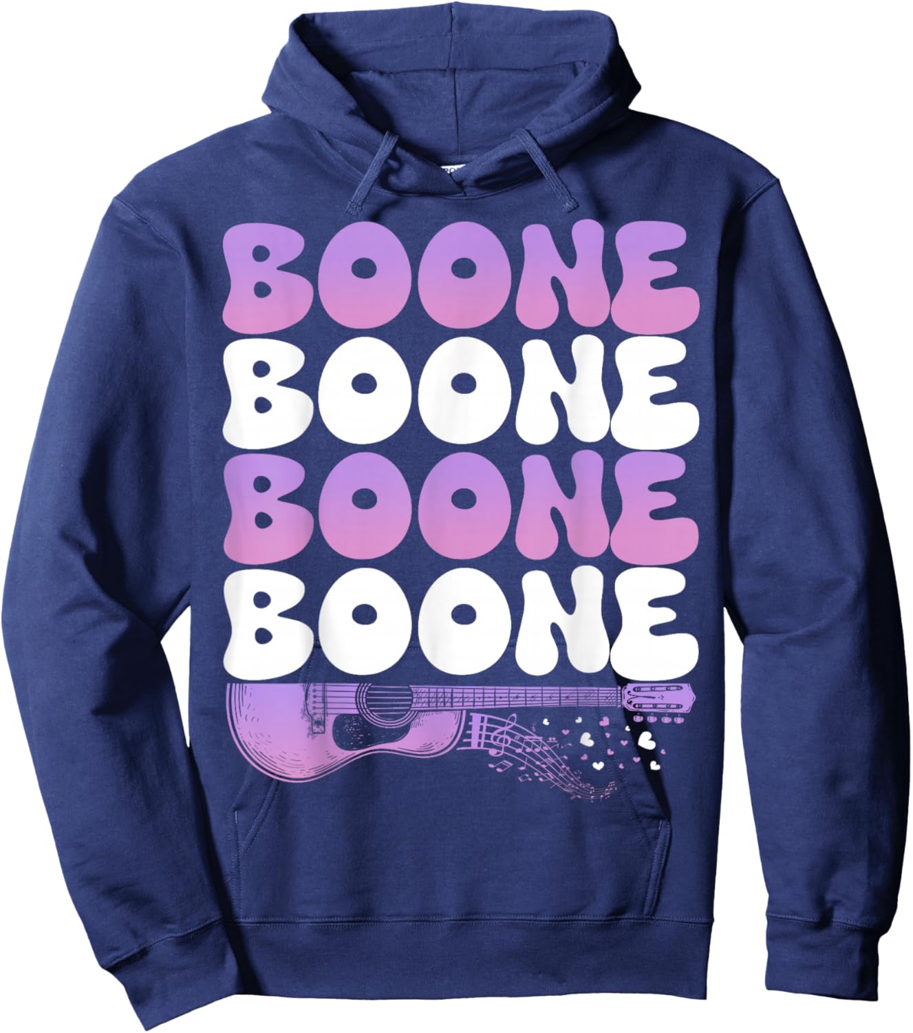 Retro Boone First Name Personalized Groovy 80's Hoodie - Hoodie | Navy