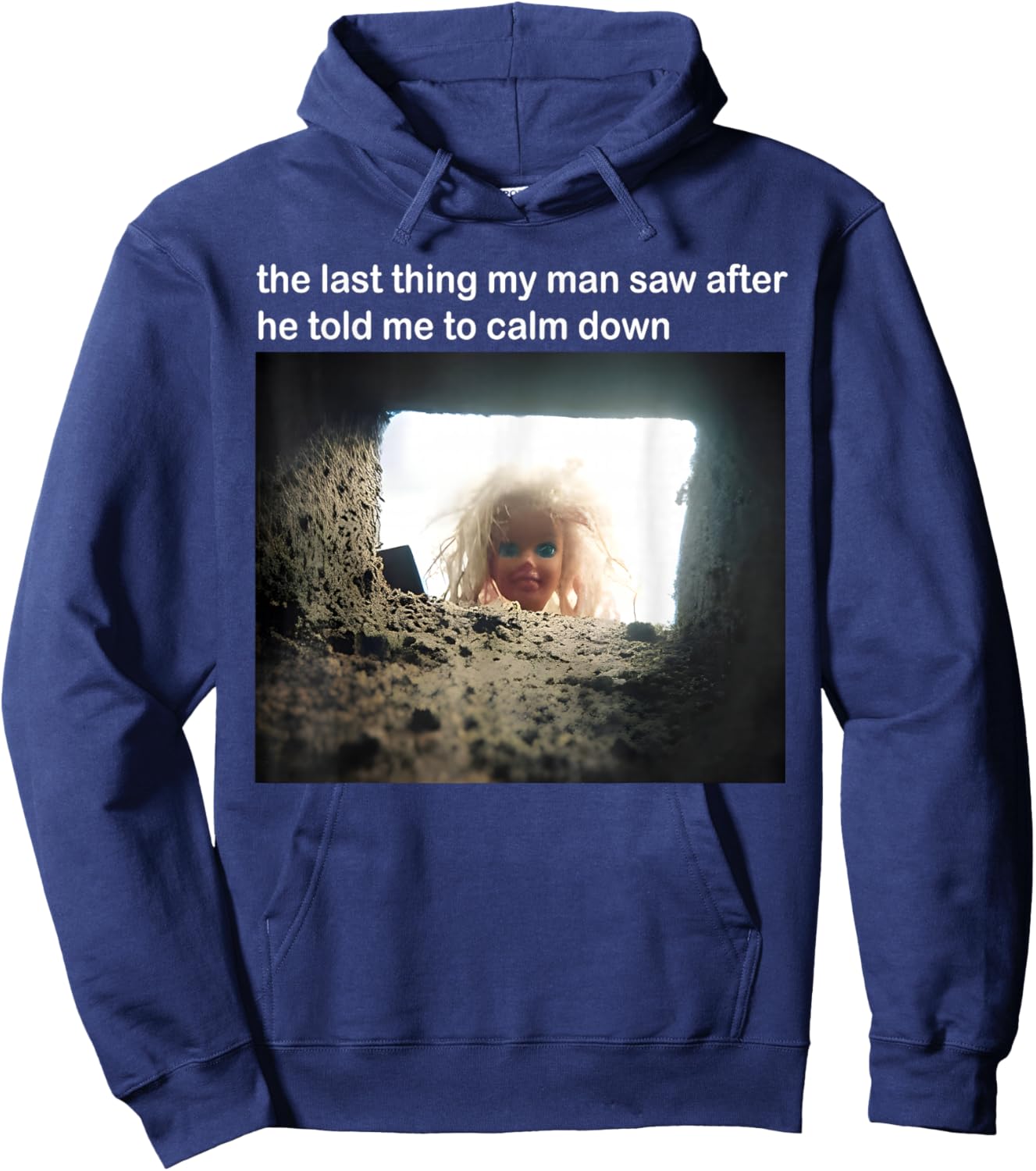 Visage de poupée Vieilli Meme Hoodie - Hoodie | Navy