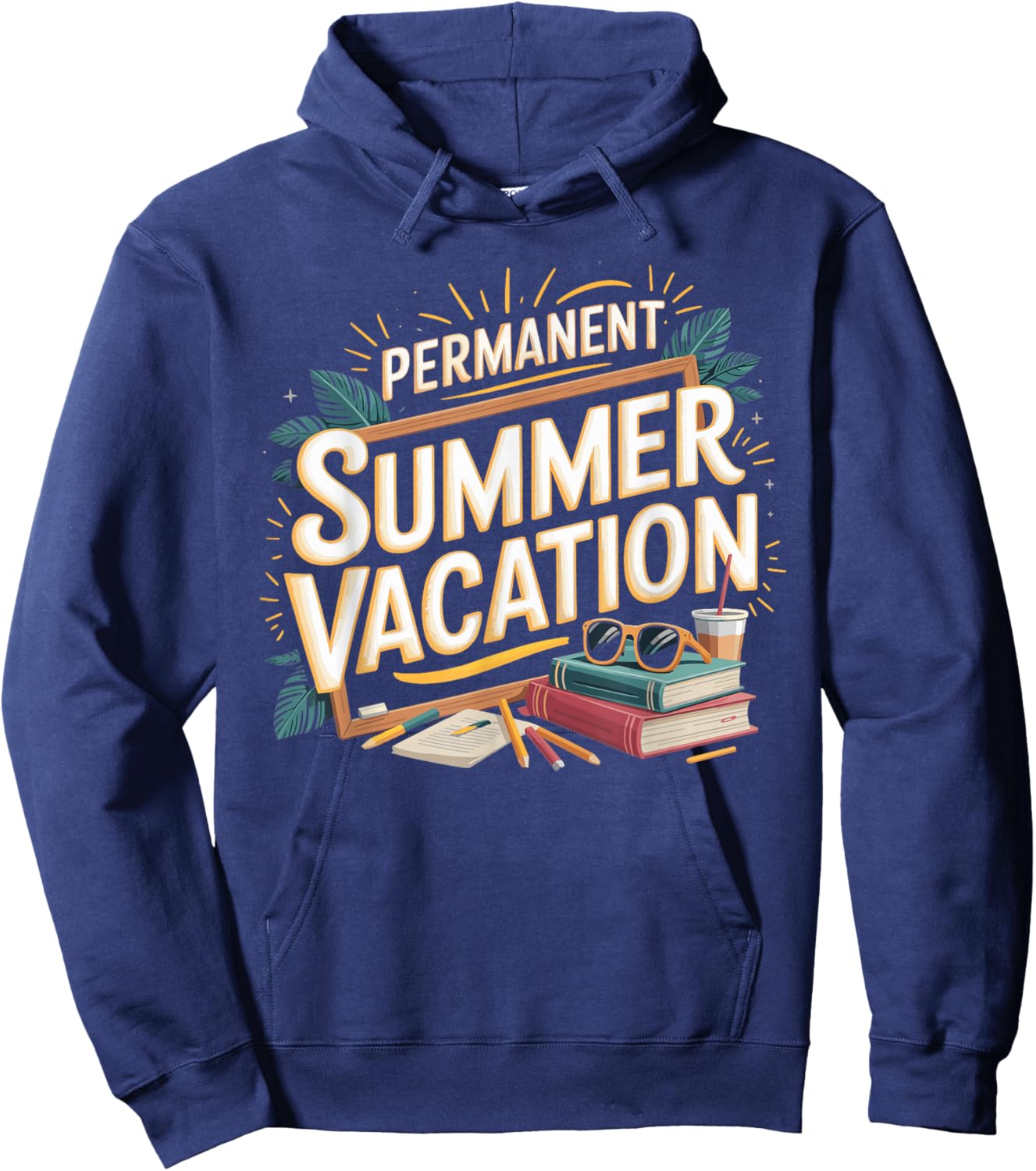 Permanent Summer Vacation Retired Teacher Hoodie - Hoodie | Navy