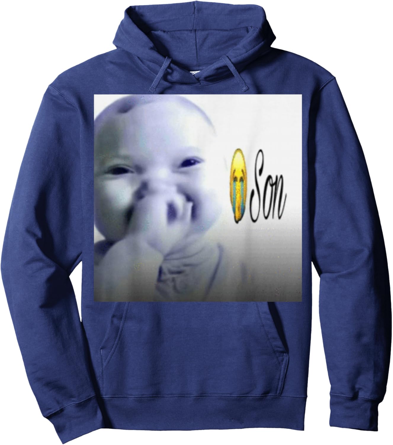 Ai Baby Meme Funny Laughing Baby Meme Brainrot Hoodie - Hoodie | Navy