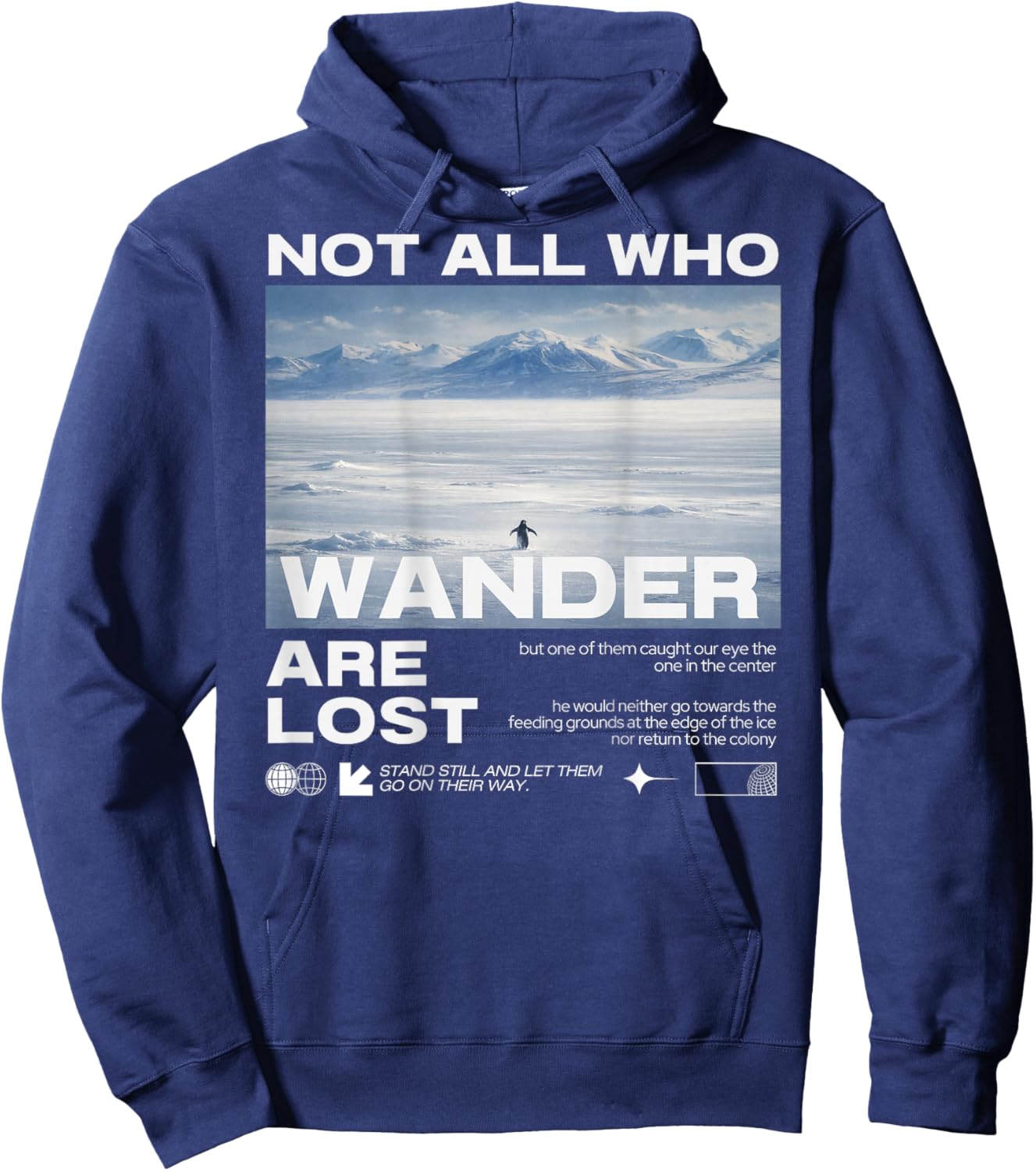 Penguin Mountain But Why Backprint Hoodie - Hoodie | Navy
