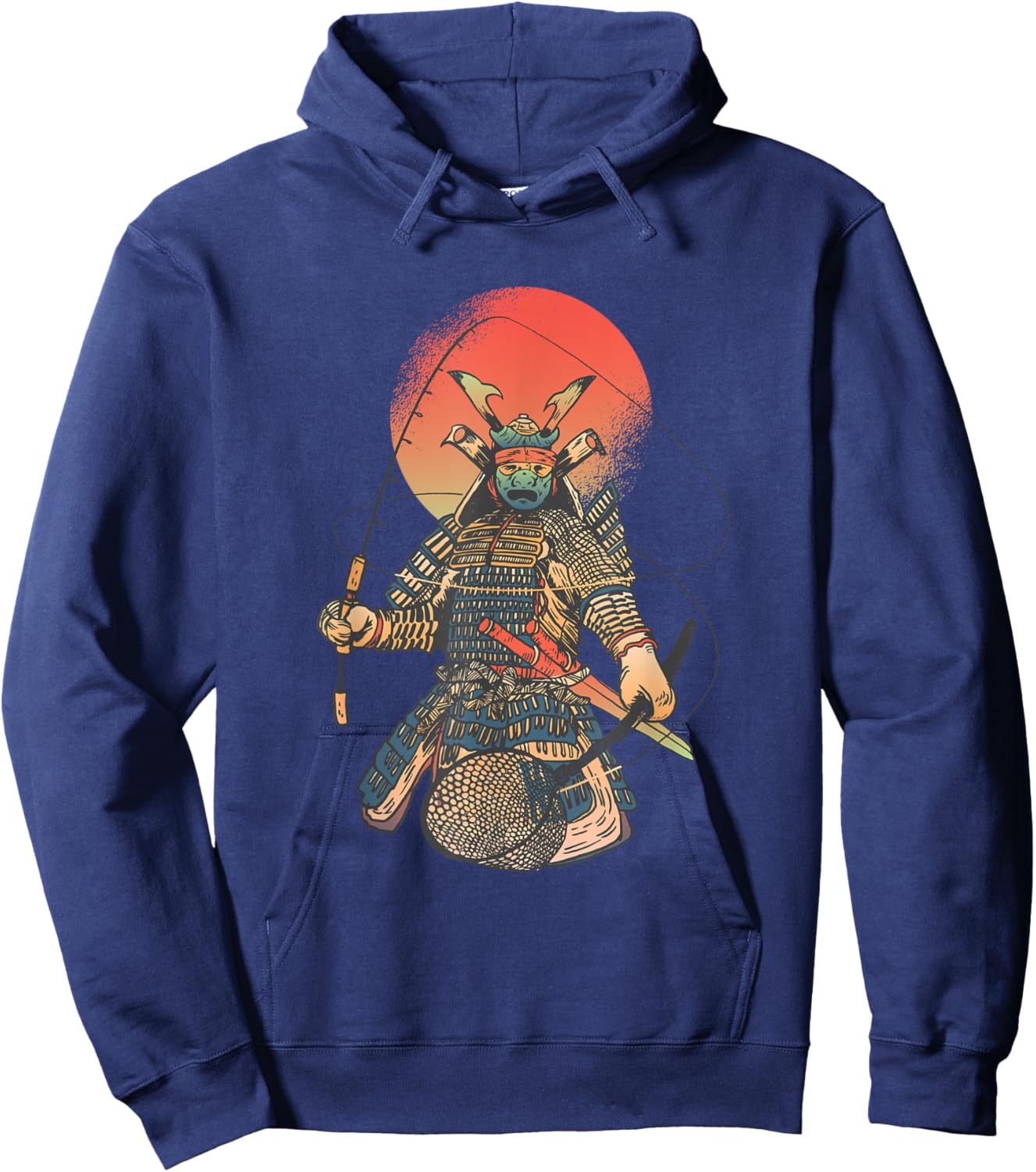 Vintage Samurai Angler and Fisher Hoodie - Hoodie | Navy
