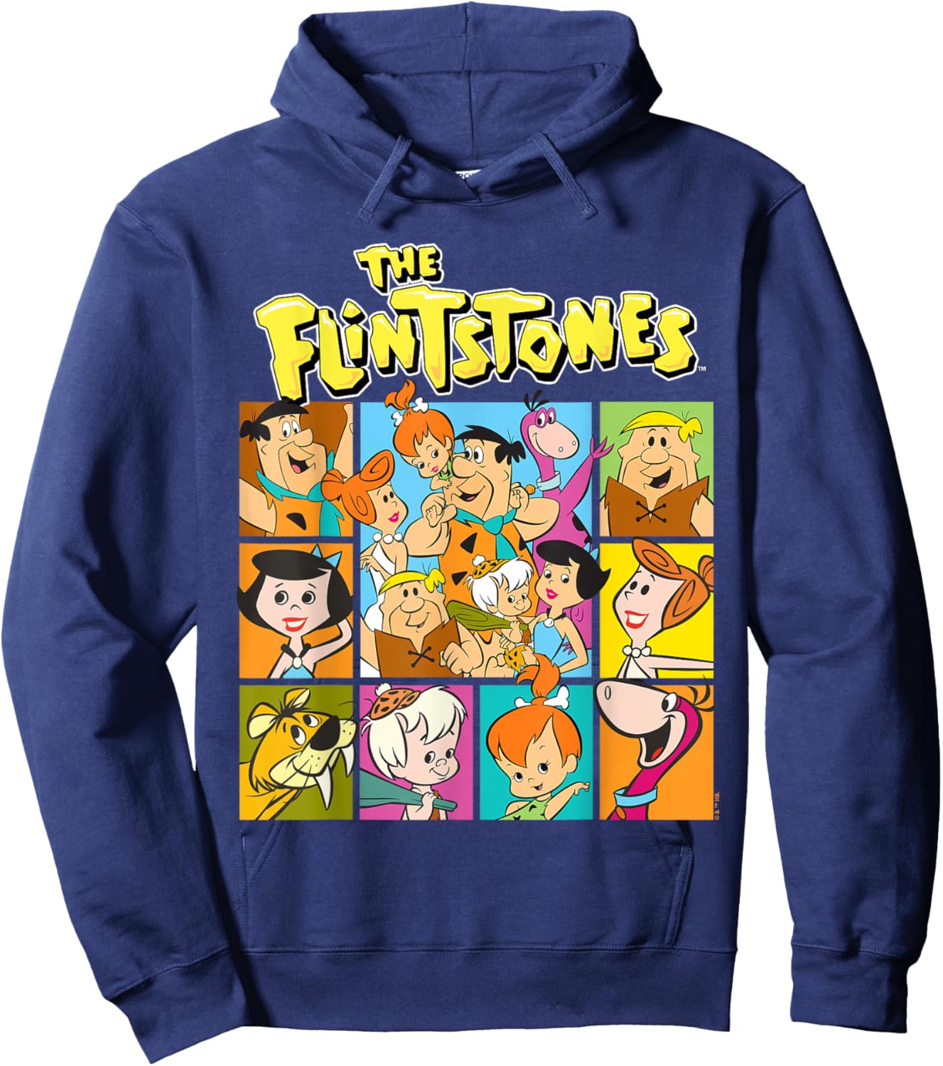 The Flintstones Character Squares Hoodie - Hoodie | Navy