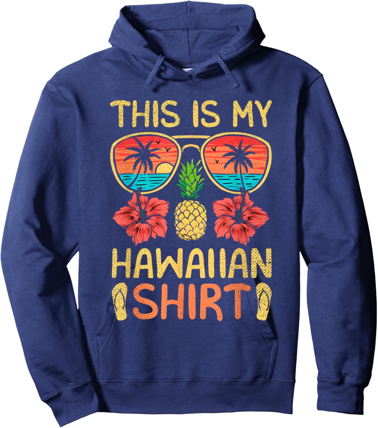 Tropical Flowers Hoodie - Hoodie | Navy