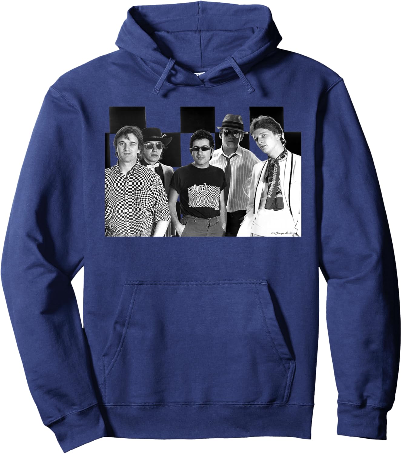 Squeeze Band Chequered Photo By George DuBose Hoodie - Hoodie | Navy
