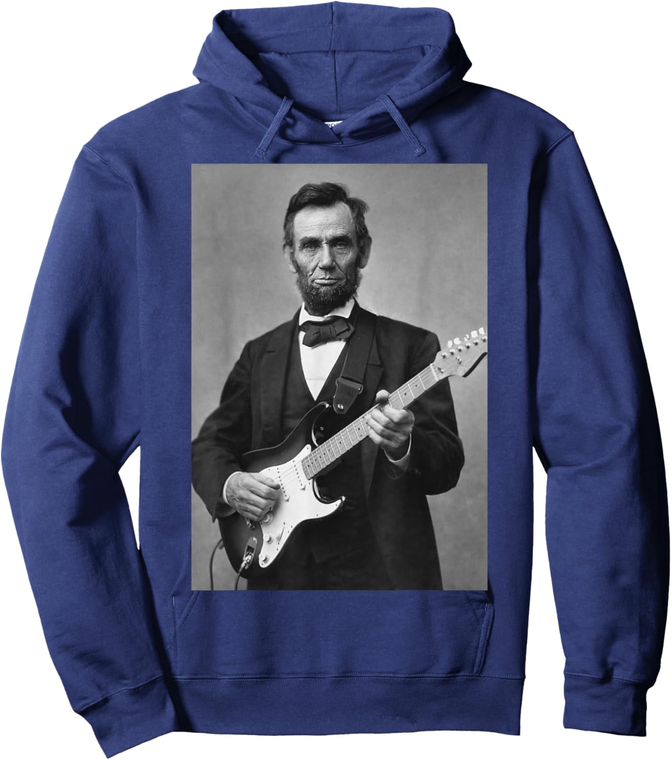 Abraham Lincoln Playing an Electric Guitar Hoodie - Hoodie | Navy