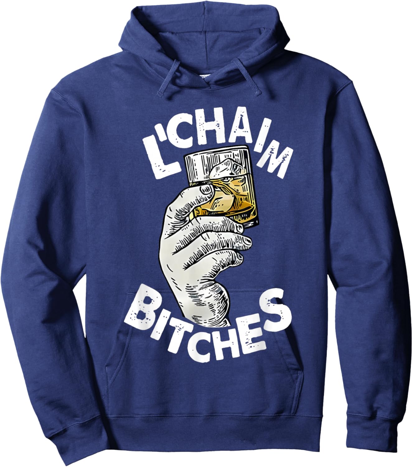 L'chaim Bitches Hanukkah Hoodie - Hoodie | Navy