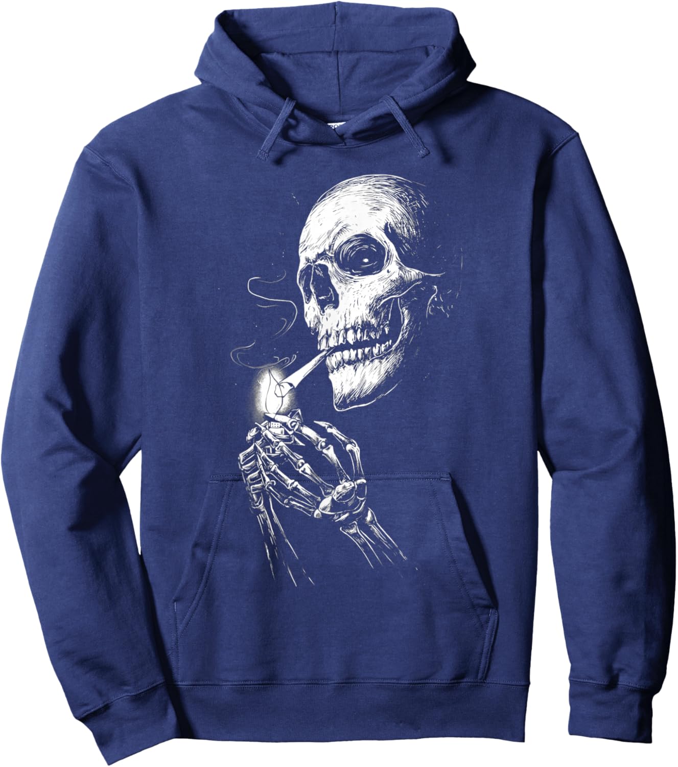 Gritty Skeleton Lighting Smoke Hoodie - Hoodie | Navy