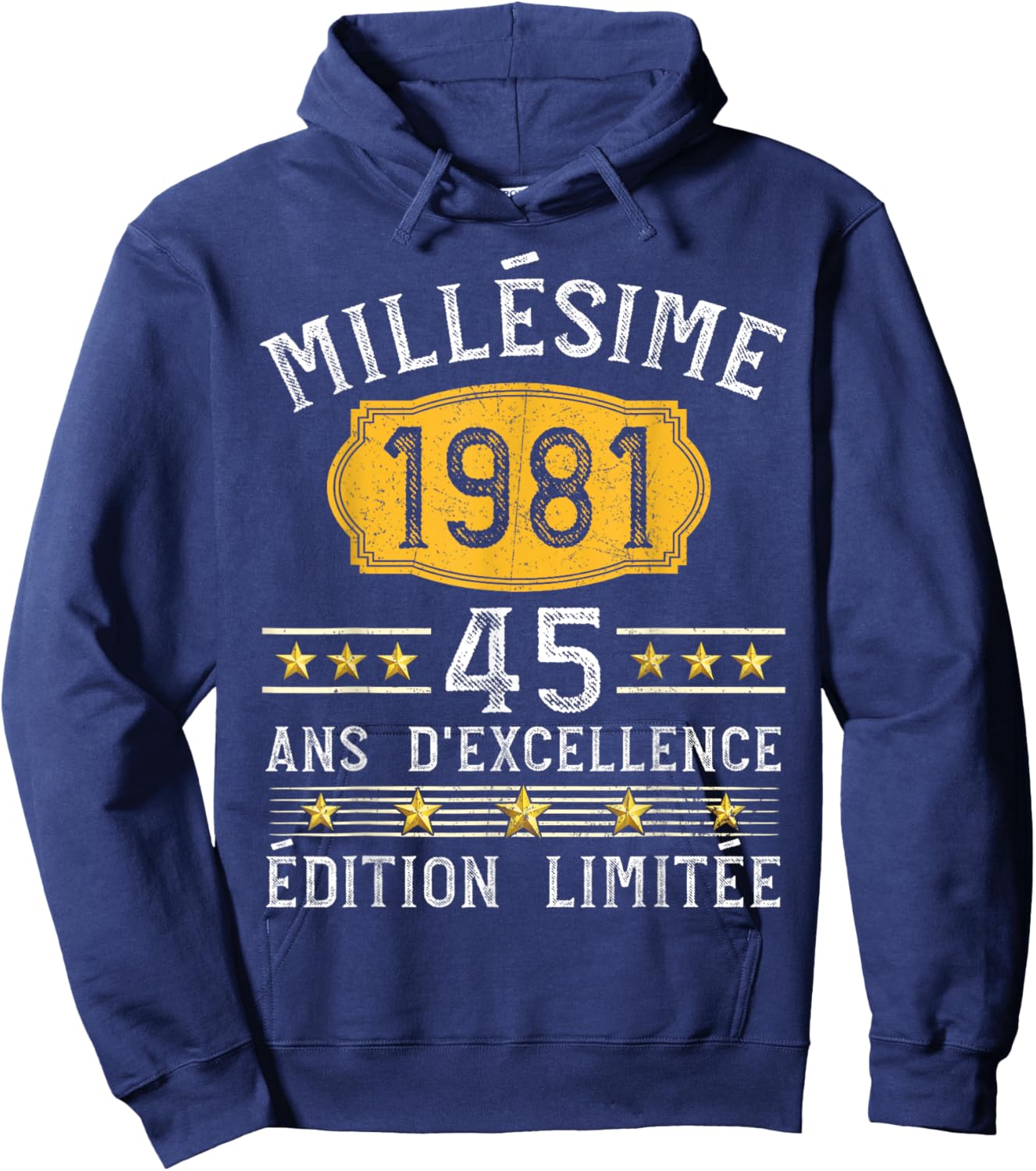 Vintage 1981 Gift 45 Years Man Birthday Humour Hoodie - Hoodie | Navy