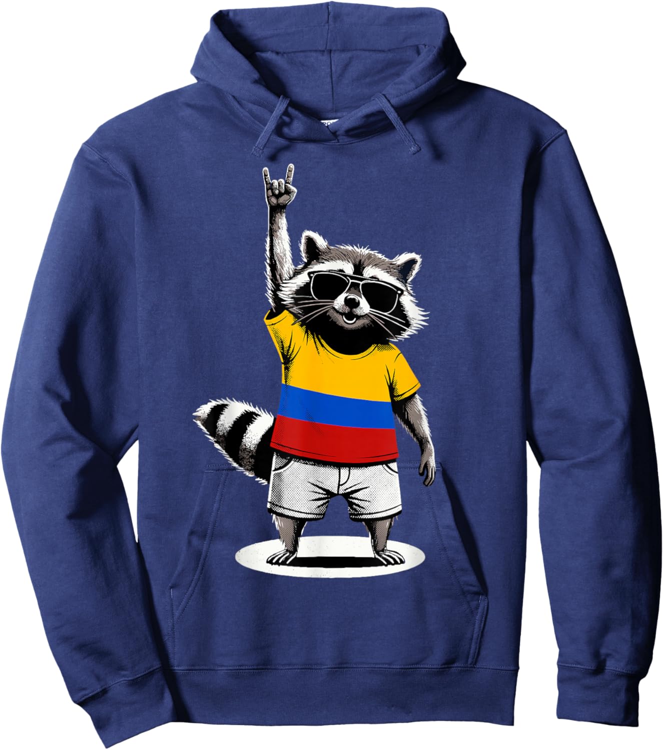 Kolumbianische Flagge Waschbär Lustig Kolumbien Hoodie - Hoodie | Navy