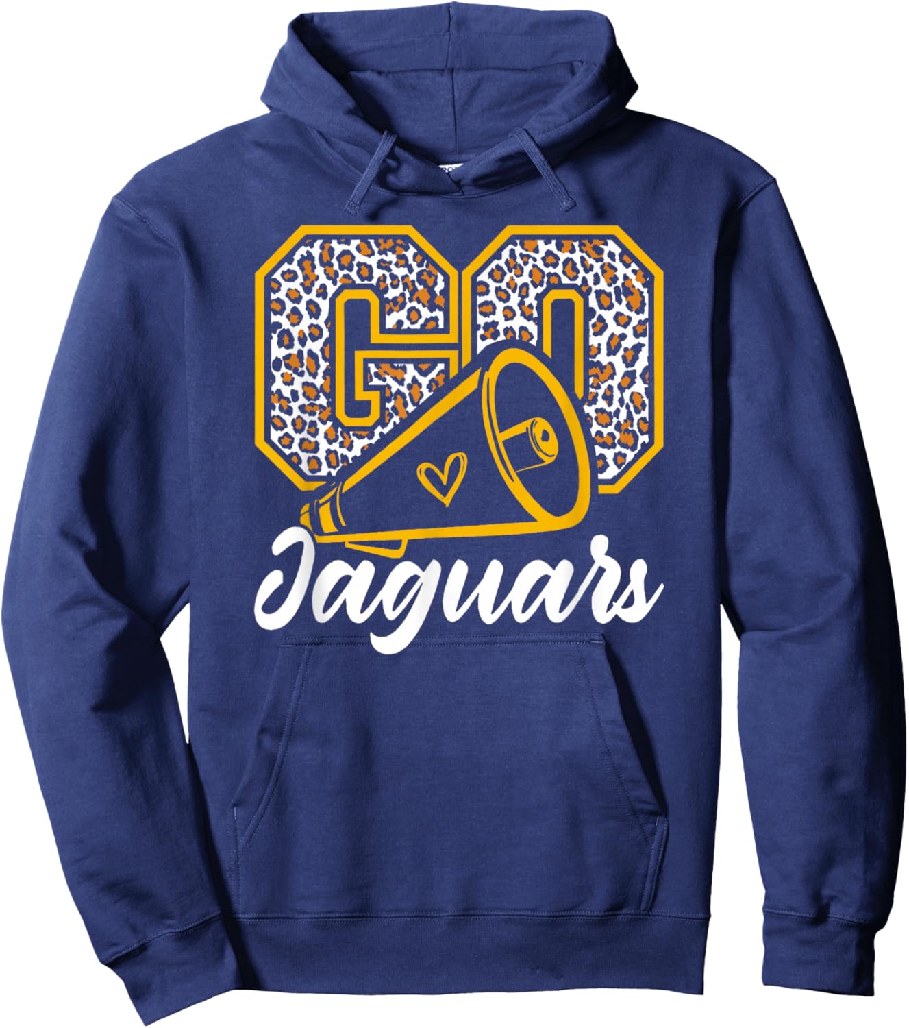 Go Cheer Jaguars School Team Spirit Vintage Hoodie - Hoodie | Navy